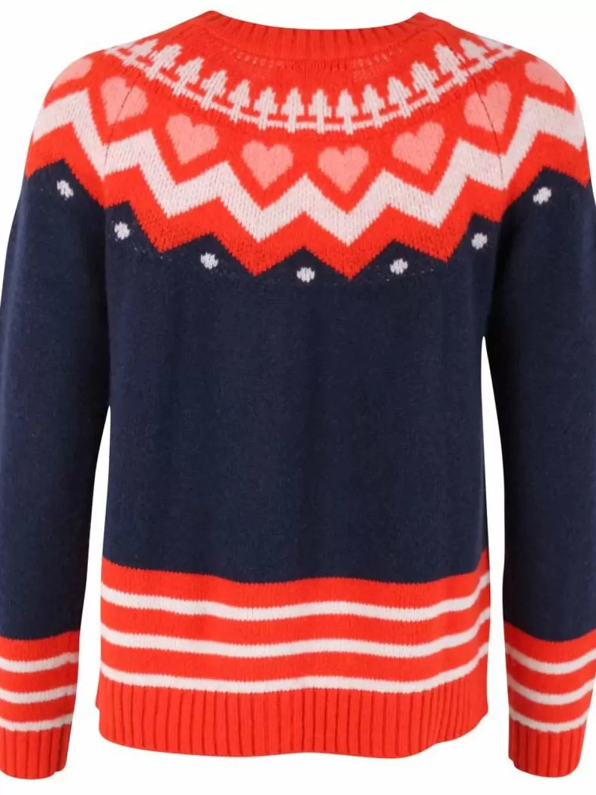 Damen Danefæ Dananja Wool Cardigan Navy/Bright Red/Chalk