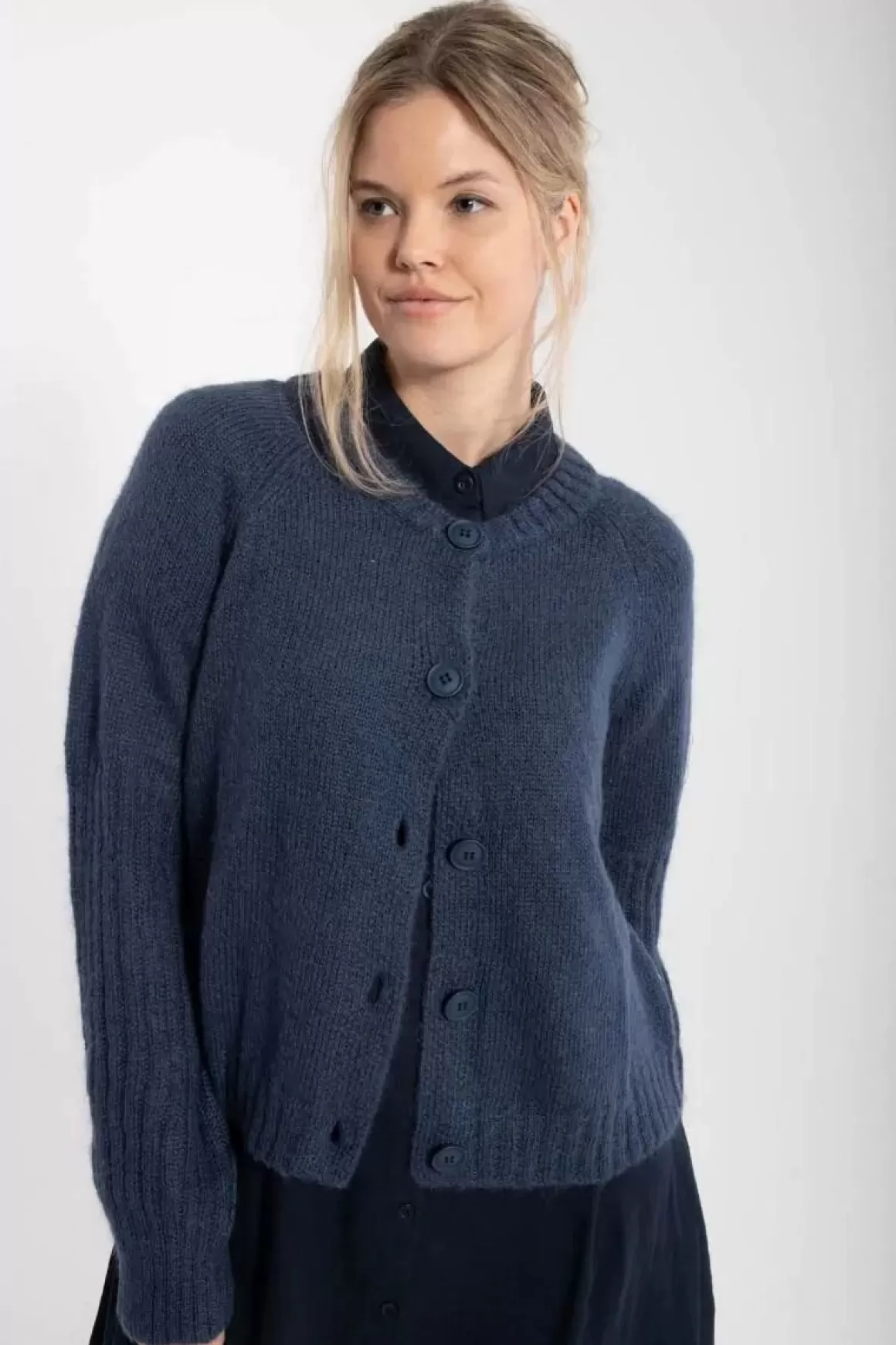 Damen Danefæ Danarnaq Wool Cardigan Marine