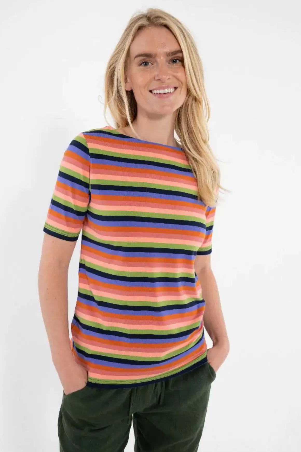 Damen Danefæ Daneboatneck Cotton Tee Gardengnome