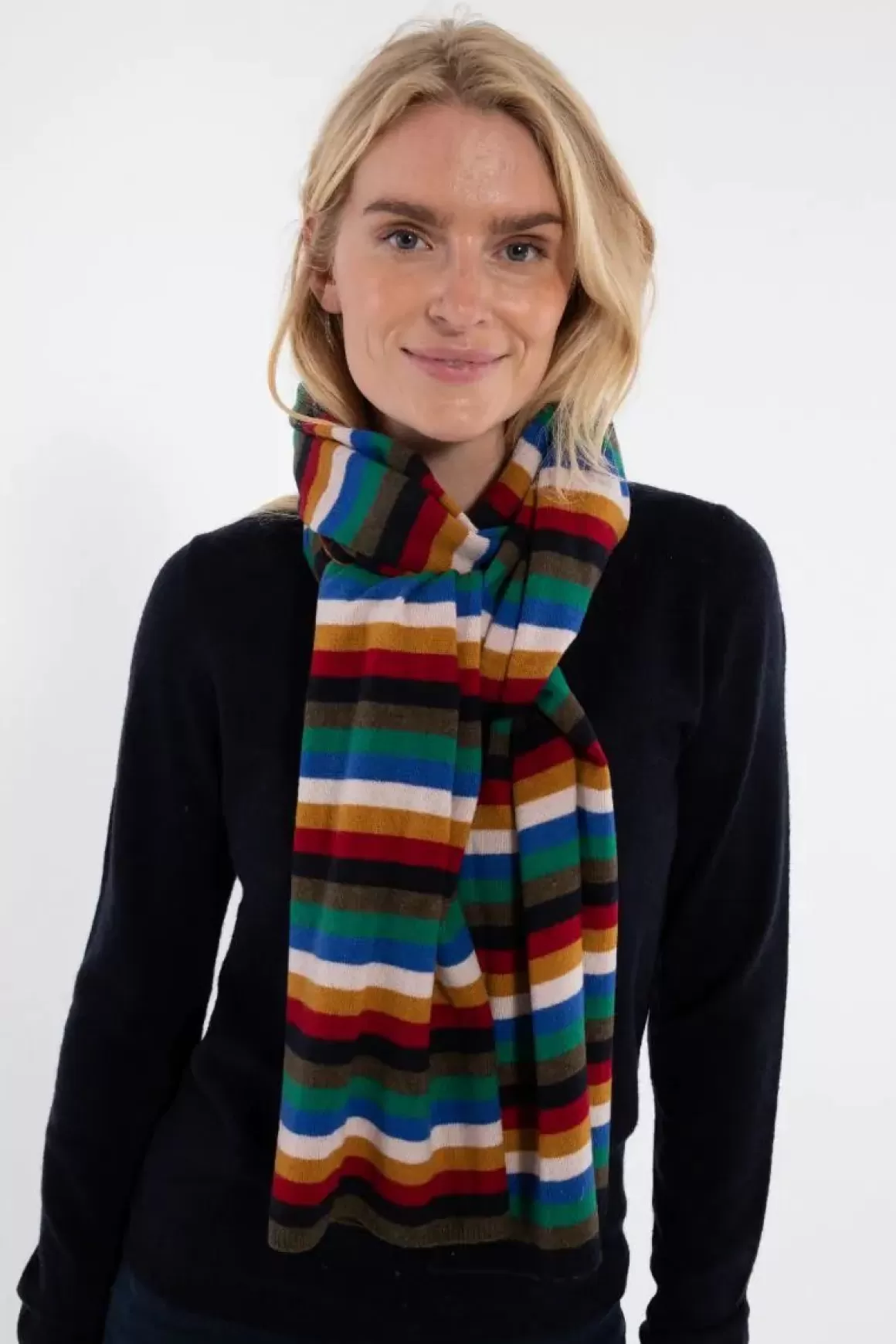 Damen Danefæ Danebundle-Up Merino Scarf Royal Stripe