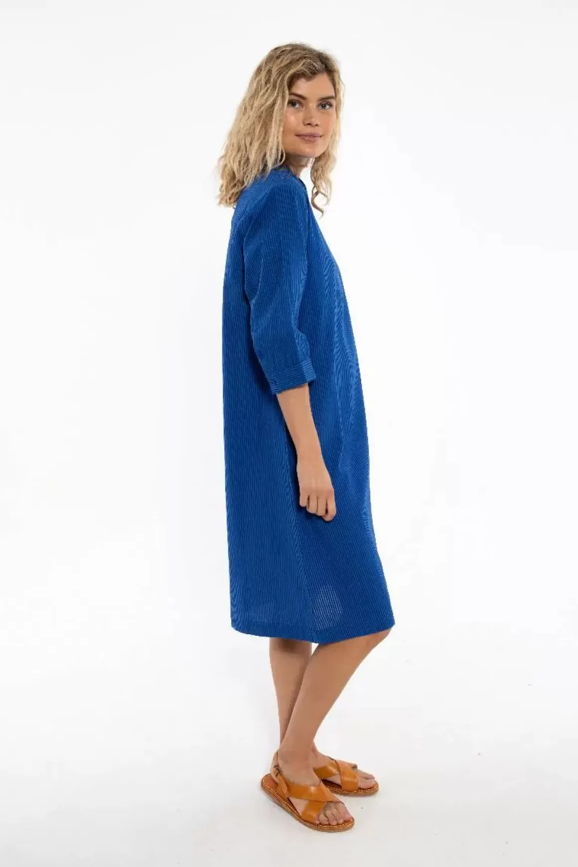 Damen Danefæ Danecarnation Searsucker Dress Deep Marine/Klein Blue