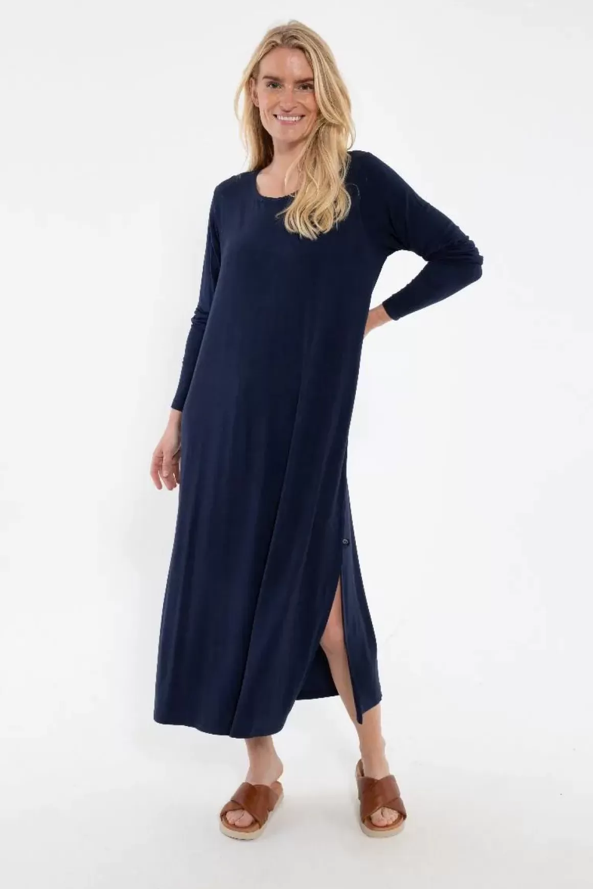 Damen Danefæ Danecasilda Ls Viscose Dress Navy