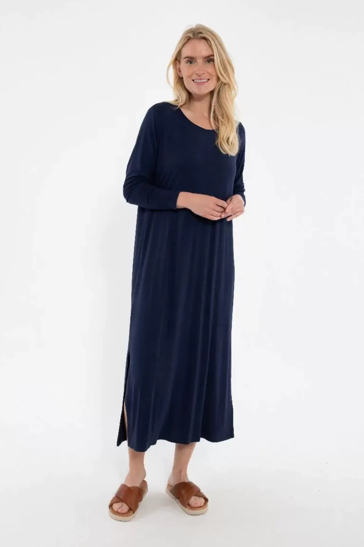 Damen Danefæ Danecasilda Ls Viscose Dress Navy