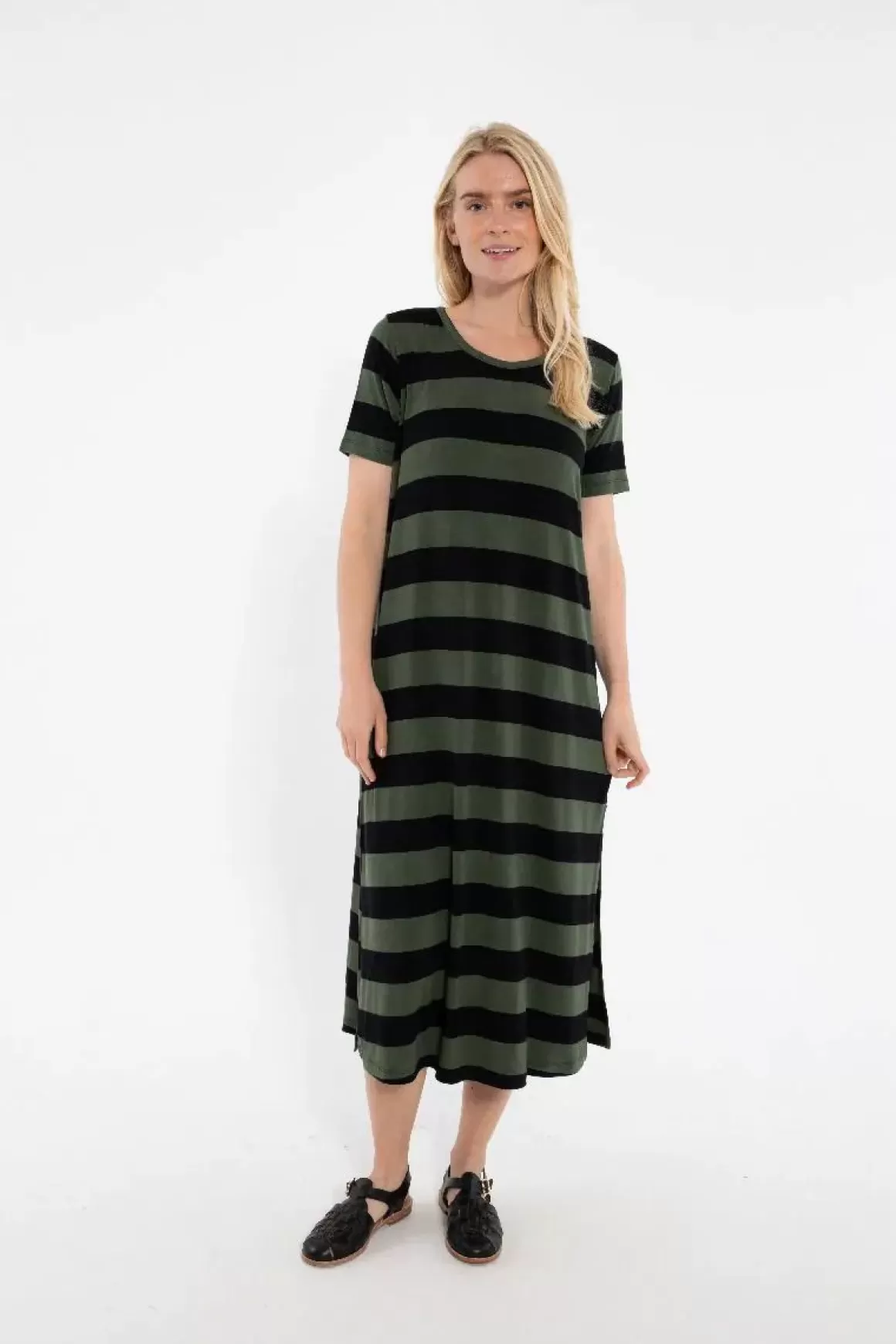 Damen Danefæ Danecasilda Viscose Dress Black/Dk Army