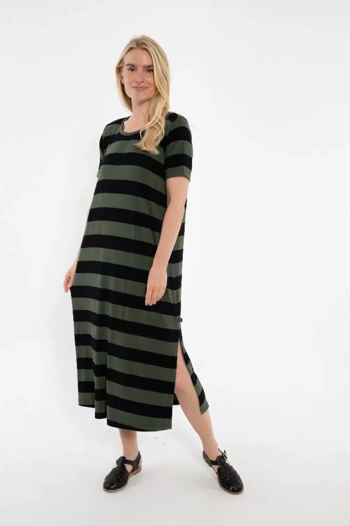 Damen Danefæ Danecasilda Viscose Dress Black/Dk Army