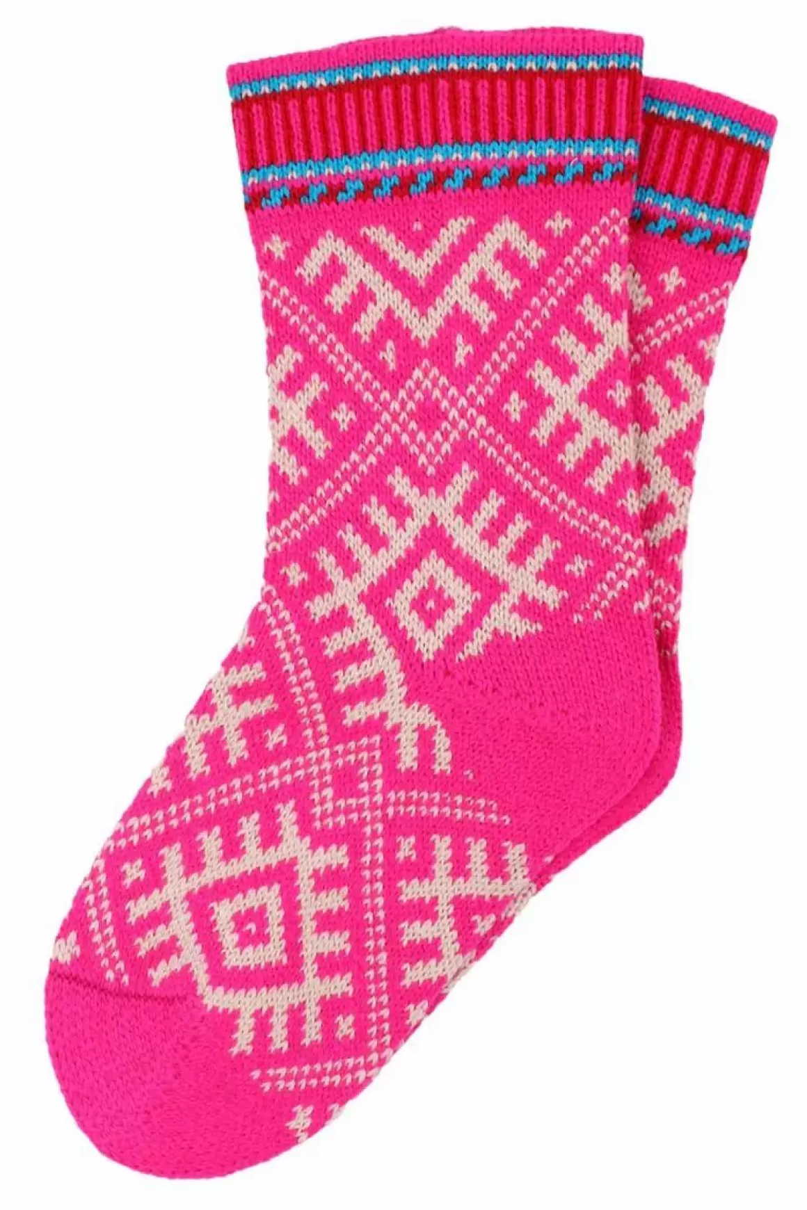 Damen Danefæ Danechalet Wool Socks Neon Pink/Offwhite