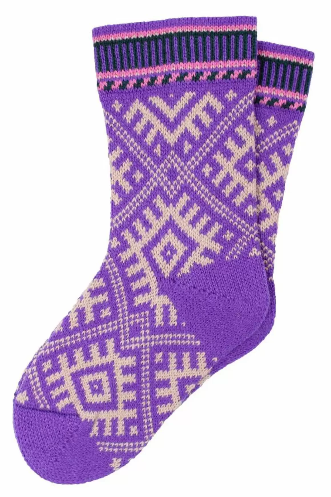 Damen Danefæ Danechalet Wool Socks Purple/Offwhite