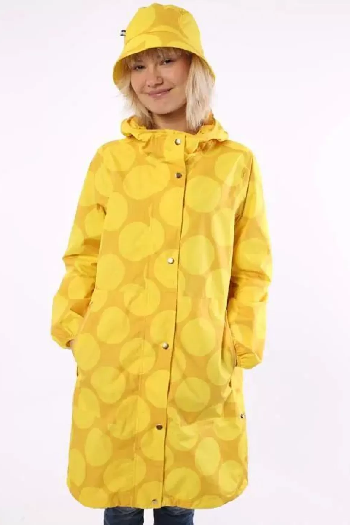 Damen Danefæ Danedith Rainjacket Mustard/Yellow Megadot