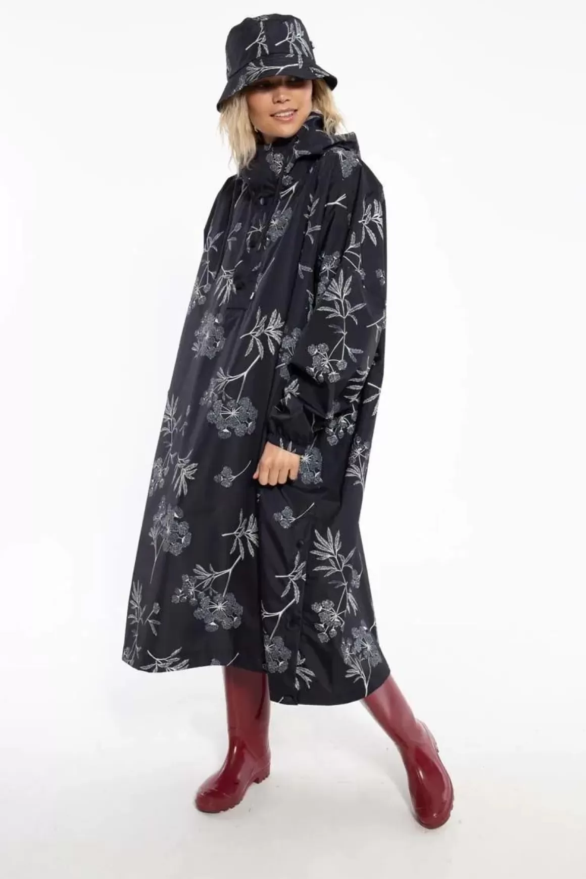 Damen Danefæ Danedream Drops Rain Poncho Black Hemlock