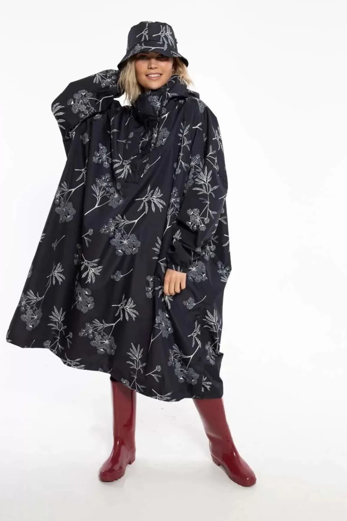 Damen Danefæ Danedream Drops Rain Poncho Black Hemlock