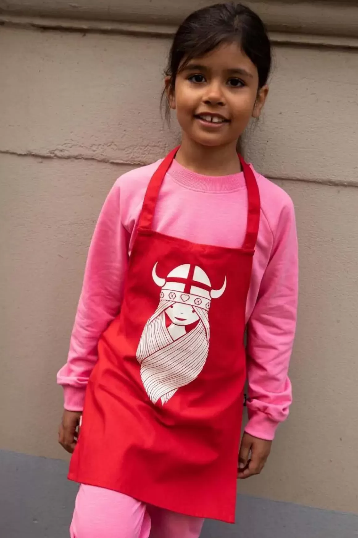 Kinder Danefæ Apron - Kids Dark Red Freja