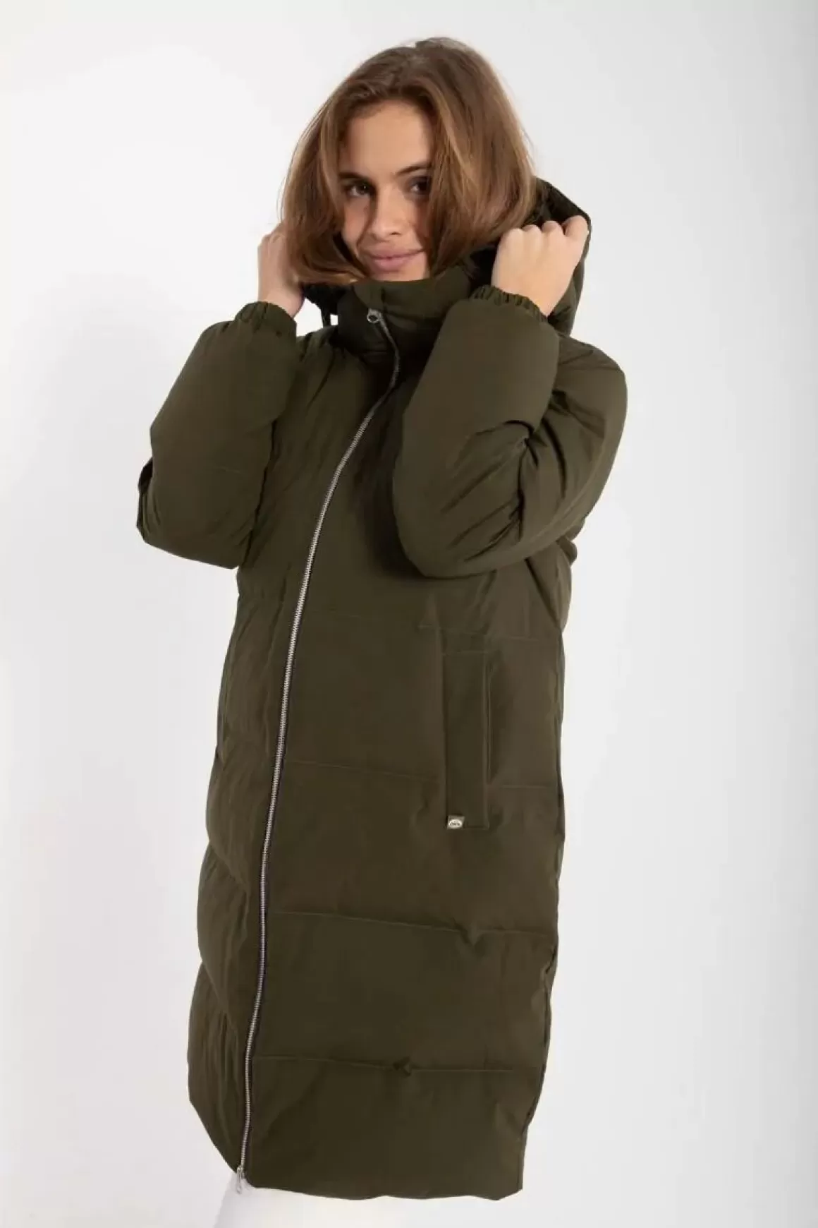 Damen Danefæ Daneget Down Winter Coat Warm Khaki