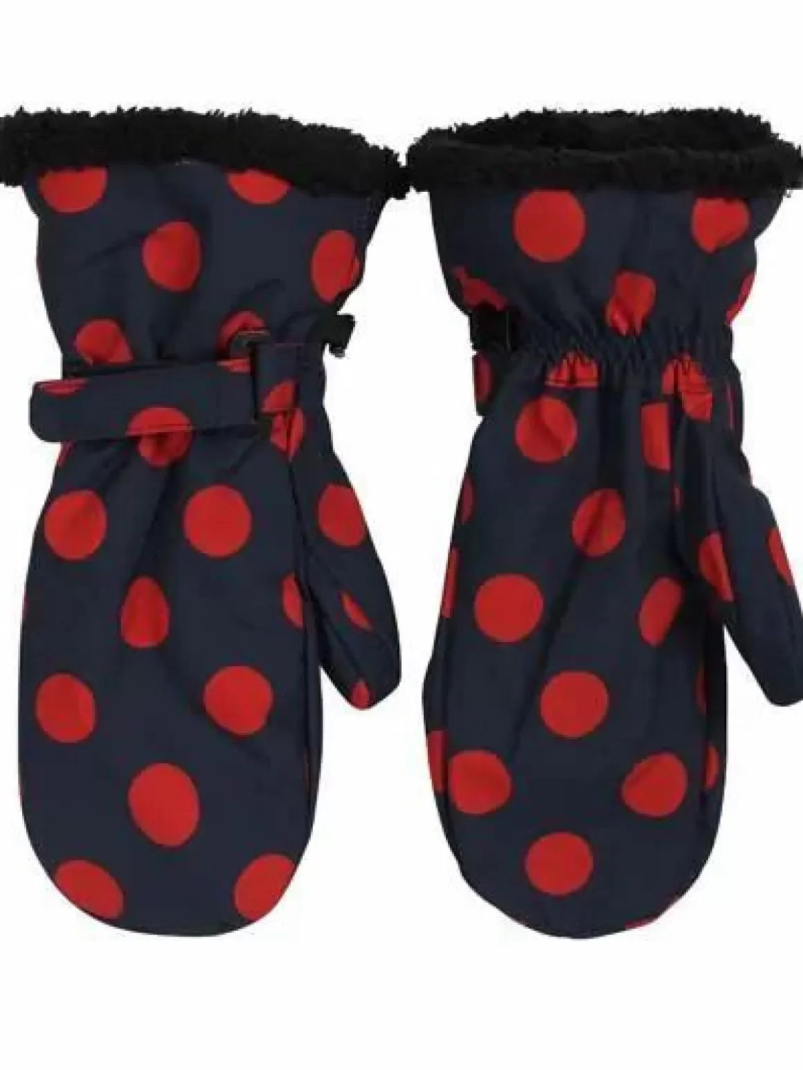 Damen Danefæ Danehandy Mittens Dark Navy/Dark Rust Dots