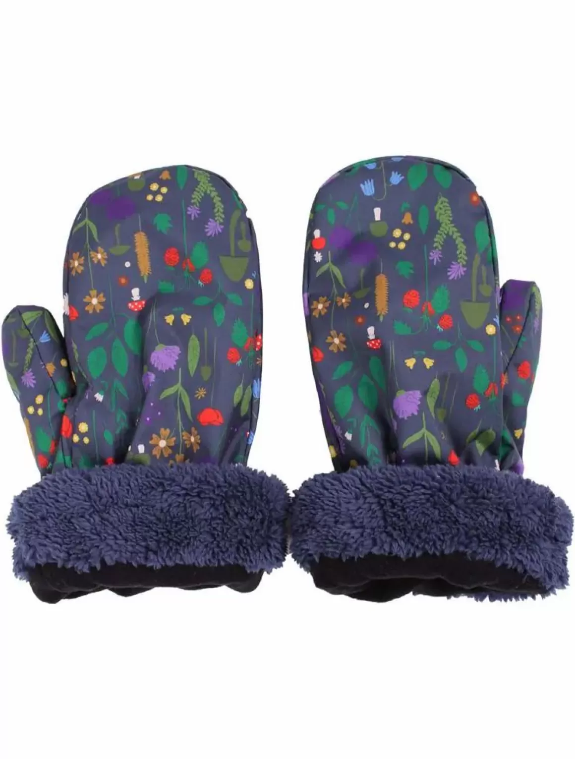 Damen Danefæ Danehandy Mittens Grey Marine Botanical