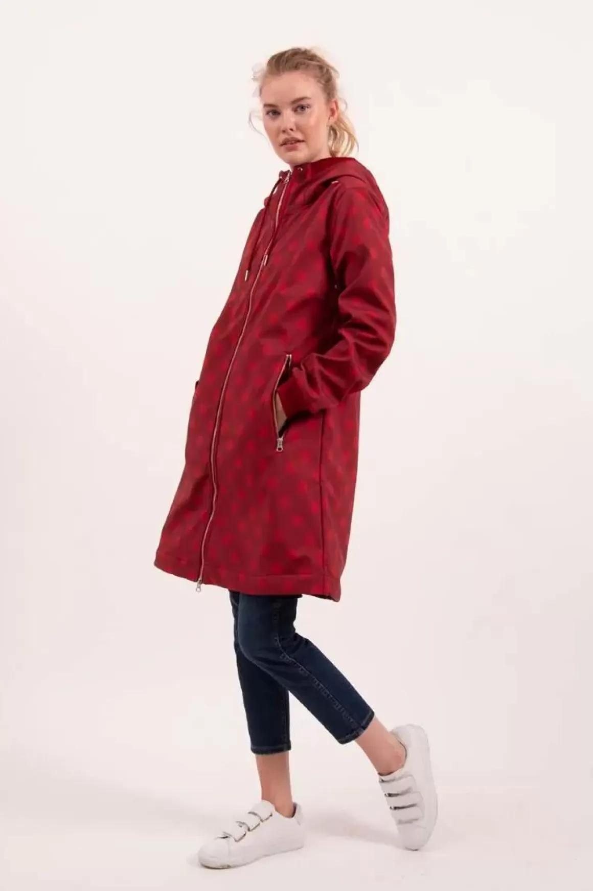 Damen Danefæ Danejane Softshell Dark Red/Red Dots