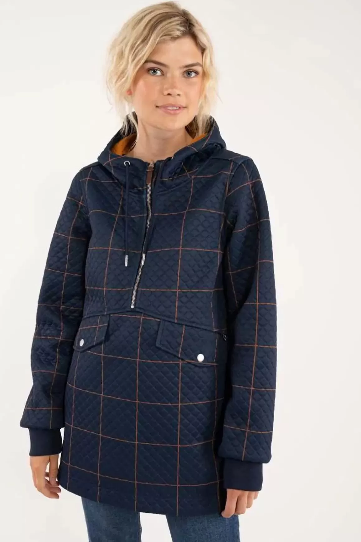 Damen Danefæ Danejohanne Thermo Anorak Navy/Occer Large Plaid