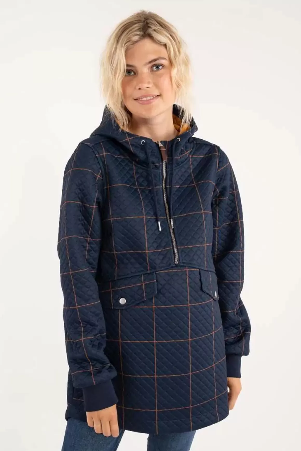 Damen Danefæ Danejohanne Thermo Anorak Navy/Occer Large Plaid