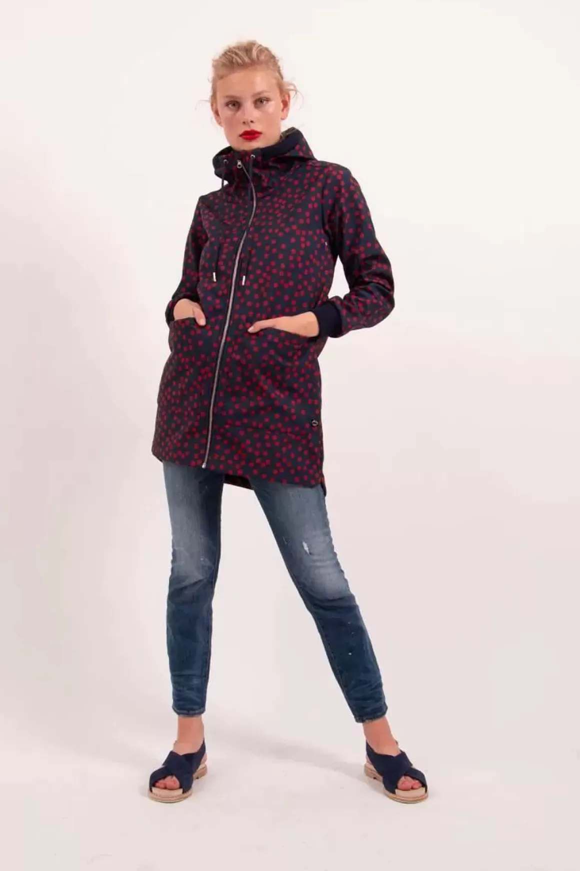 Damen Danefæ Danelaura Softshell Navy/Red Fundots