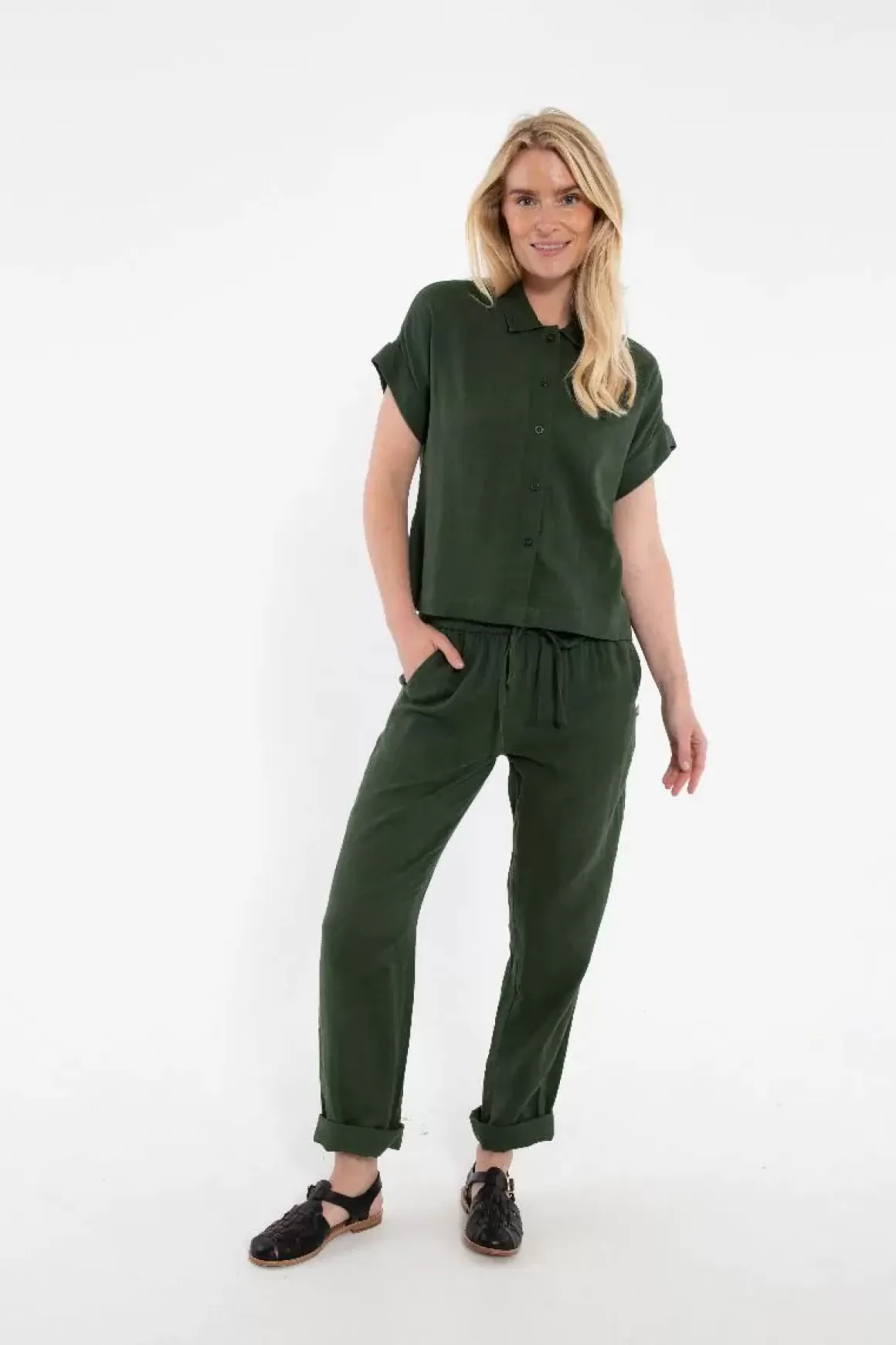 Damen Danefæ Danelena Cloth Shirt Dk Army