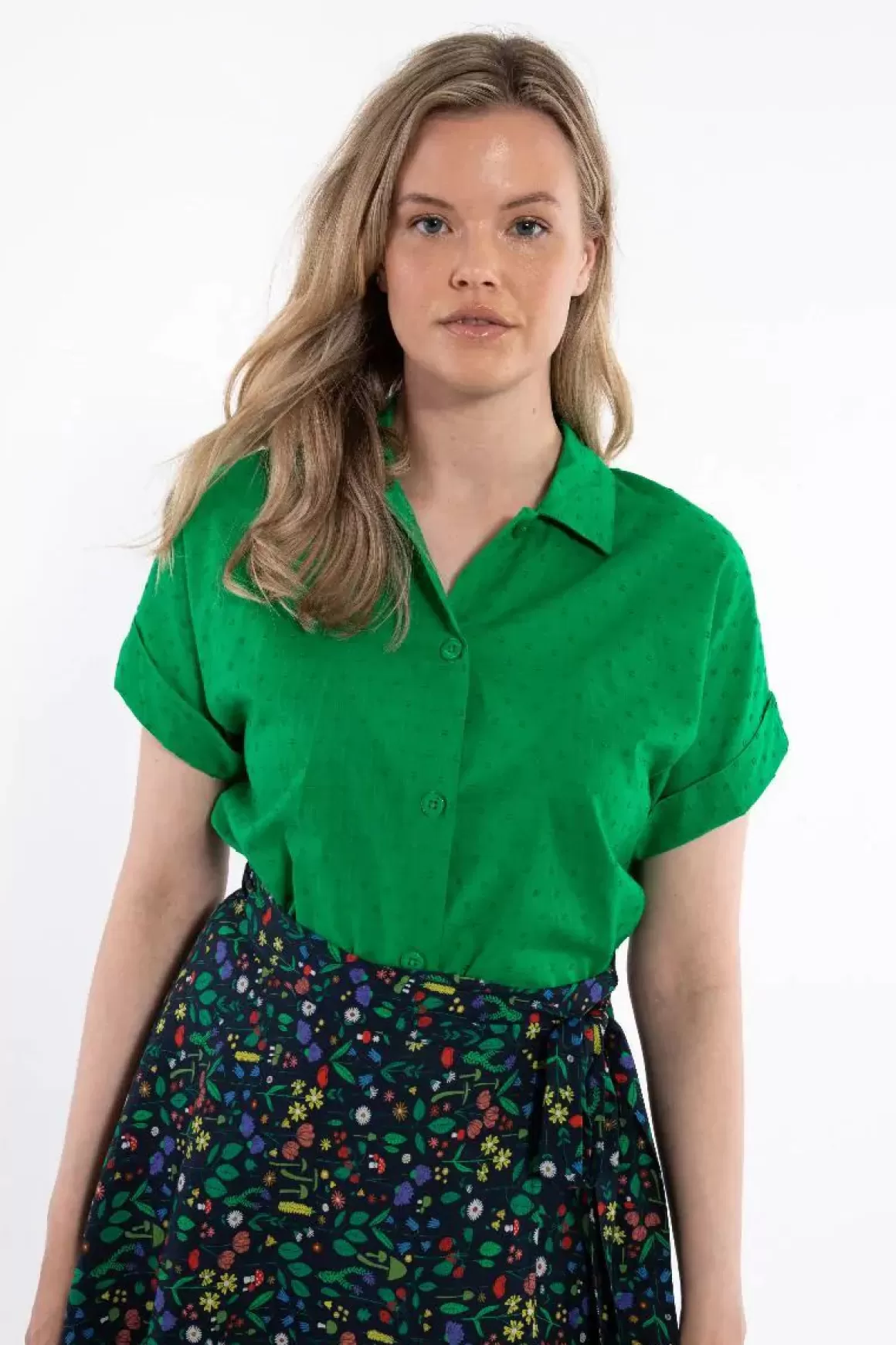 Damen Danefæ Danelena Cotton Dot Shirt Green