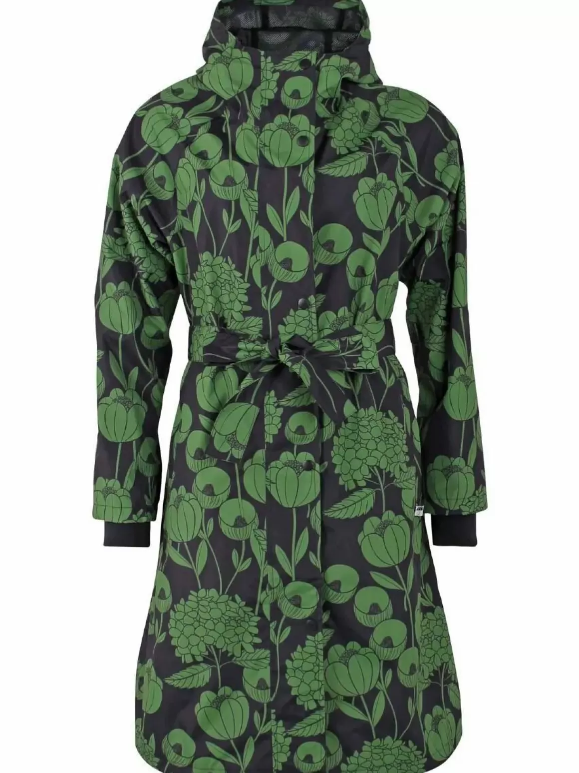 Damen Danefæ Danelisabeth Raincoat Black/Green Hortensia