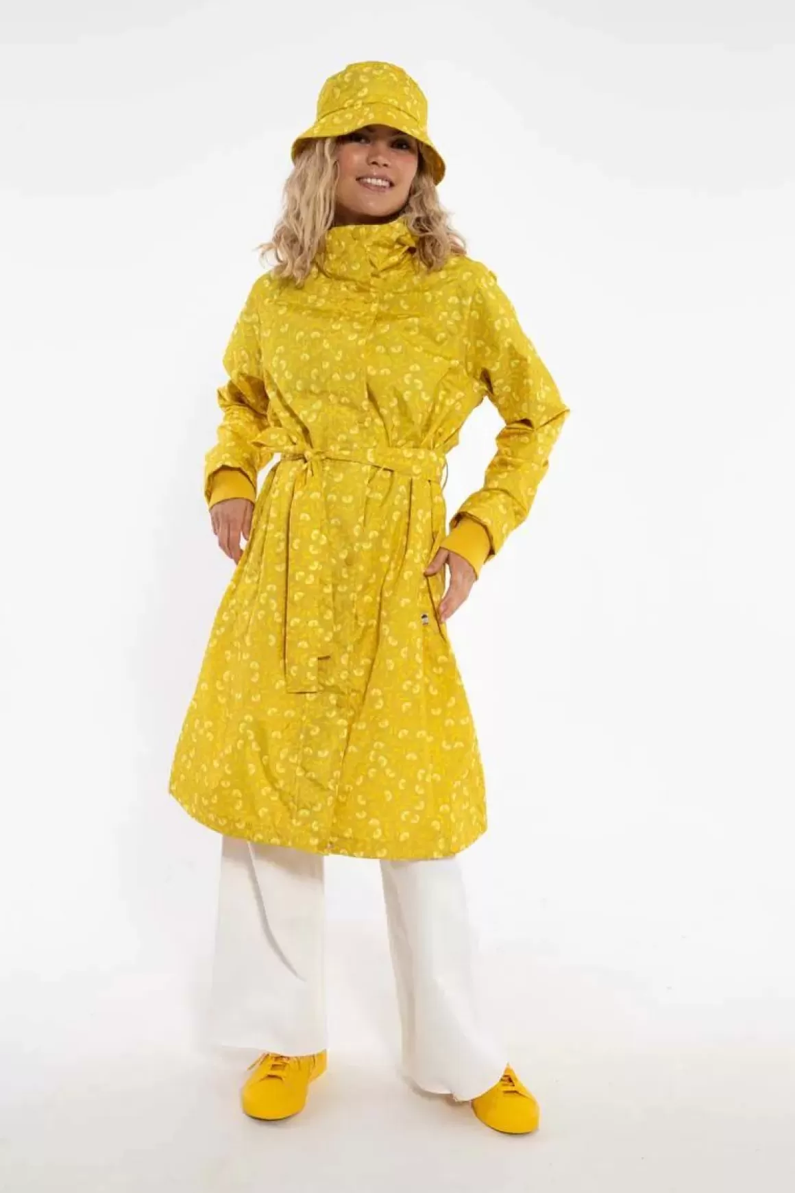 Damen Danefæ Danelisabeth Raincoat Dark Yellow Fleurie