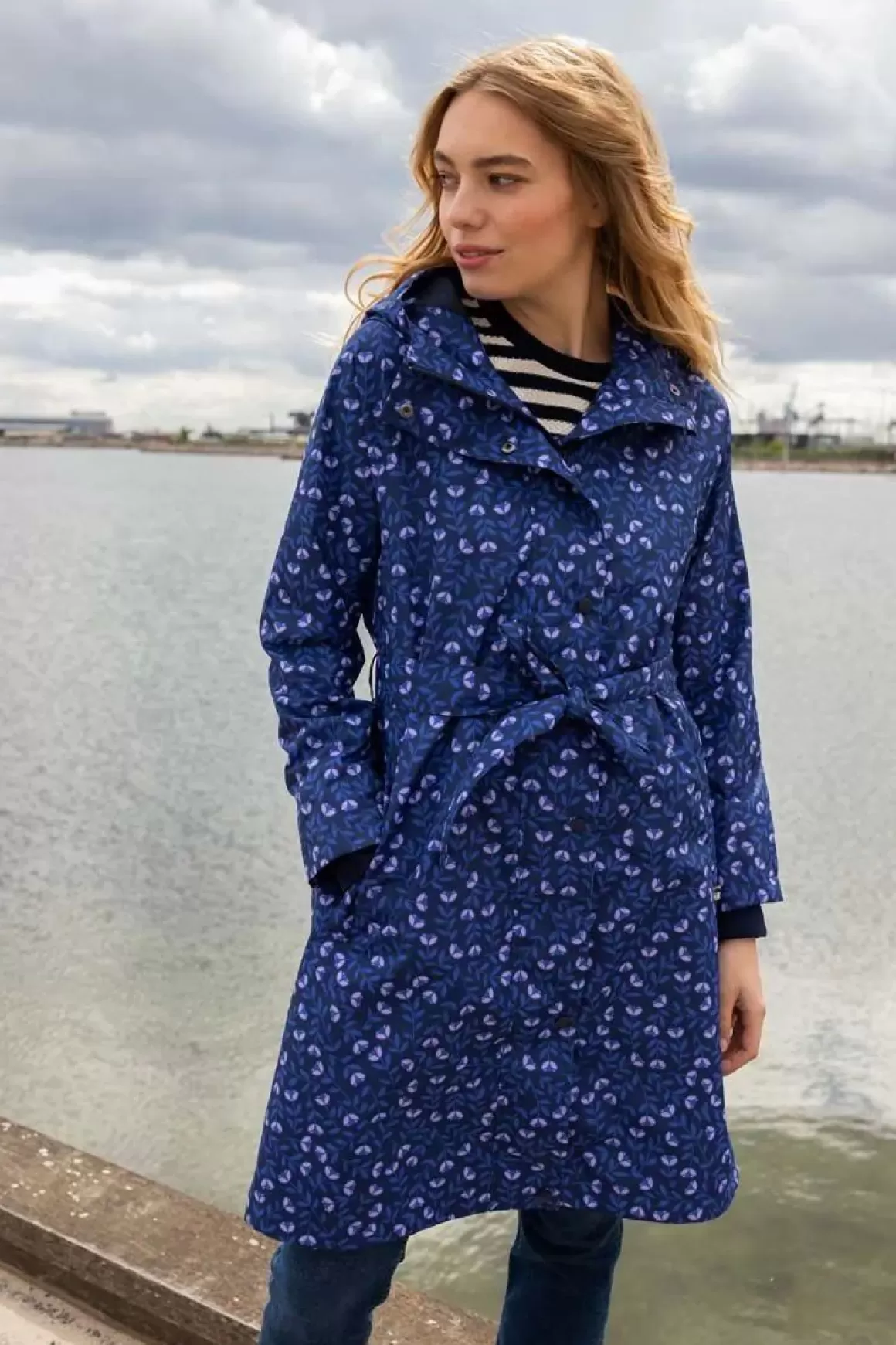 Damen Danefæ Danelisabeth Raincoat Navy/Lilac Fleurie