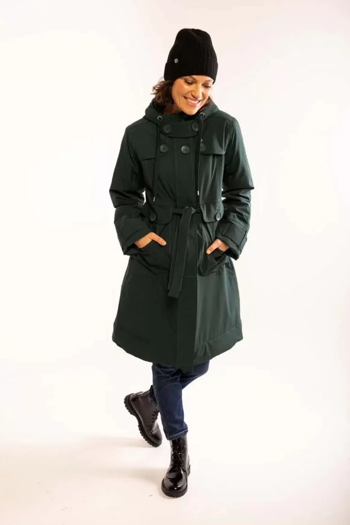 Damen Danefæ Danelse Stretch Winter Jacket Black Green