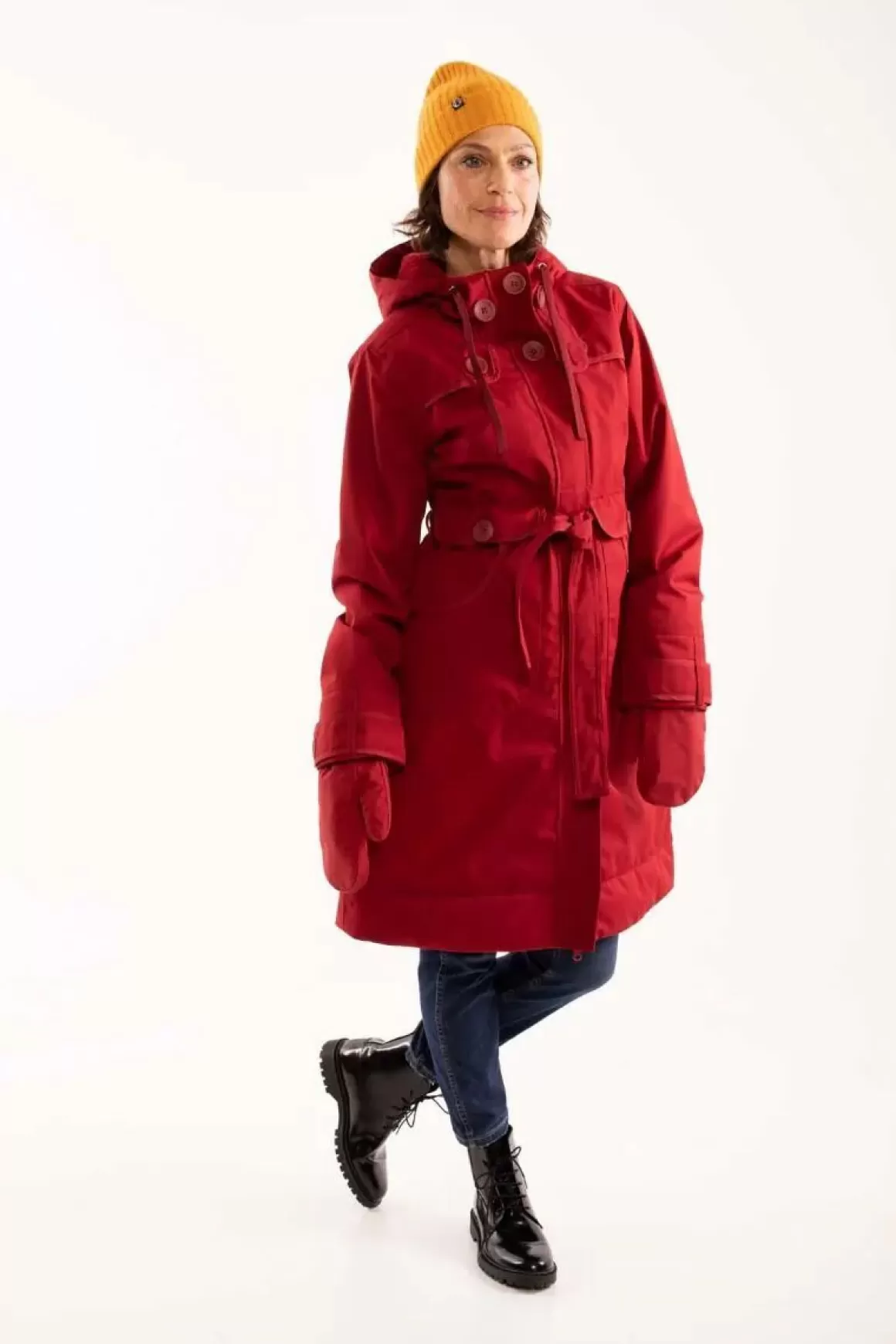 Damen Danefæ Danelse Stretch Winter Jacket Dark Red