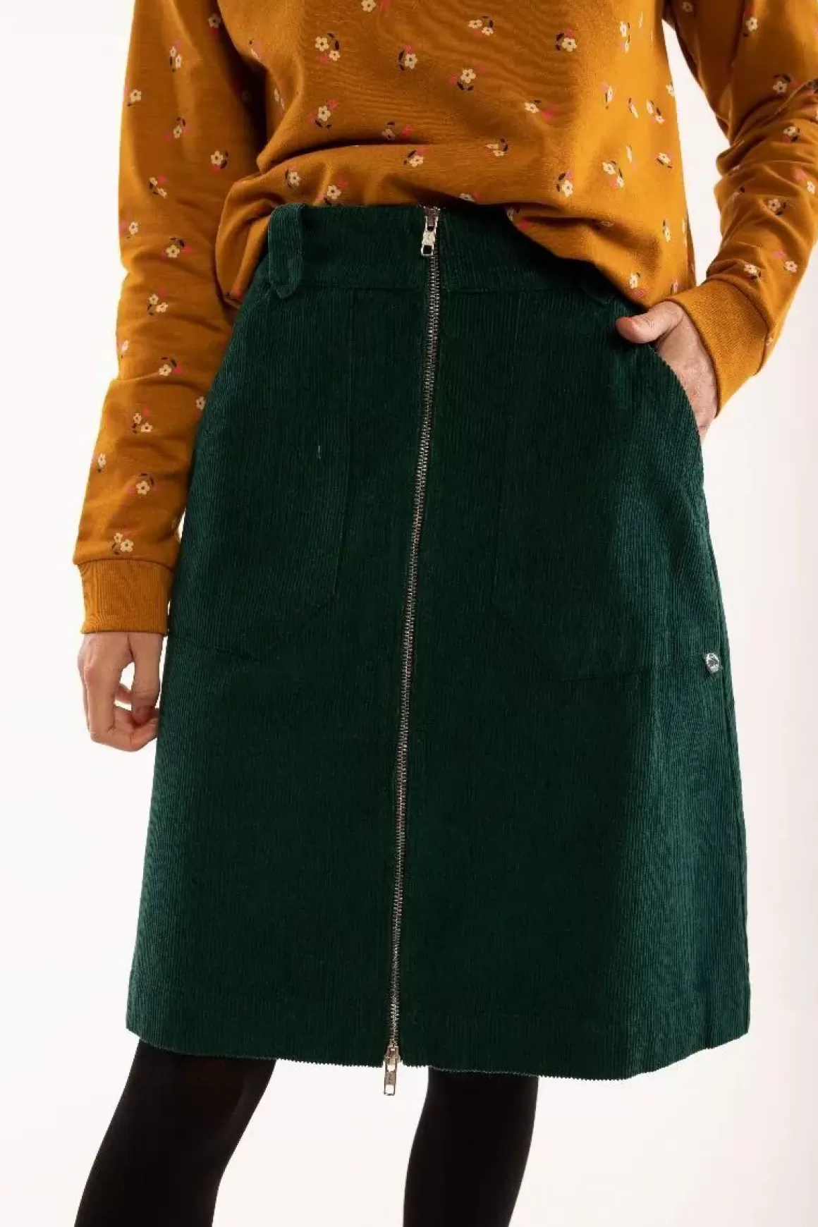 Damen Danefæ Danemadelaine Cord Skirt Bottle Green