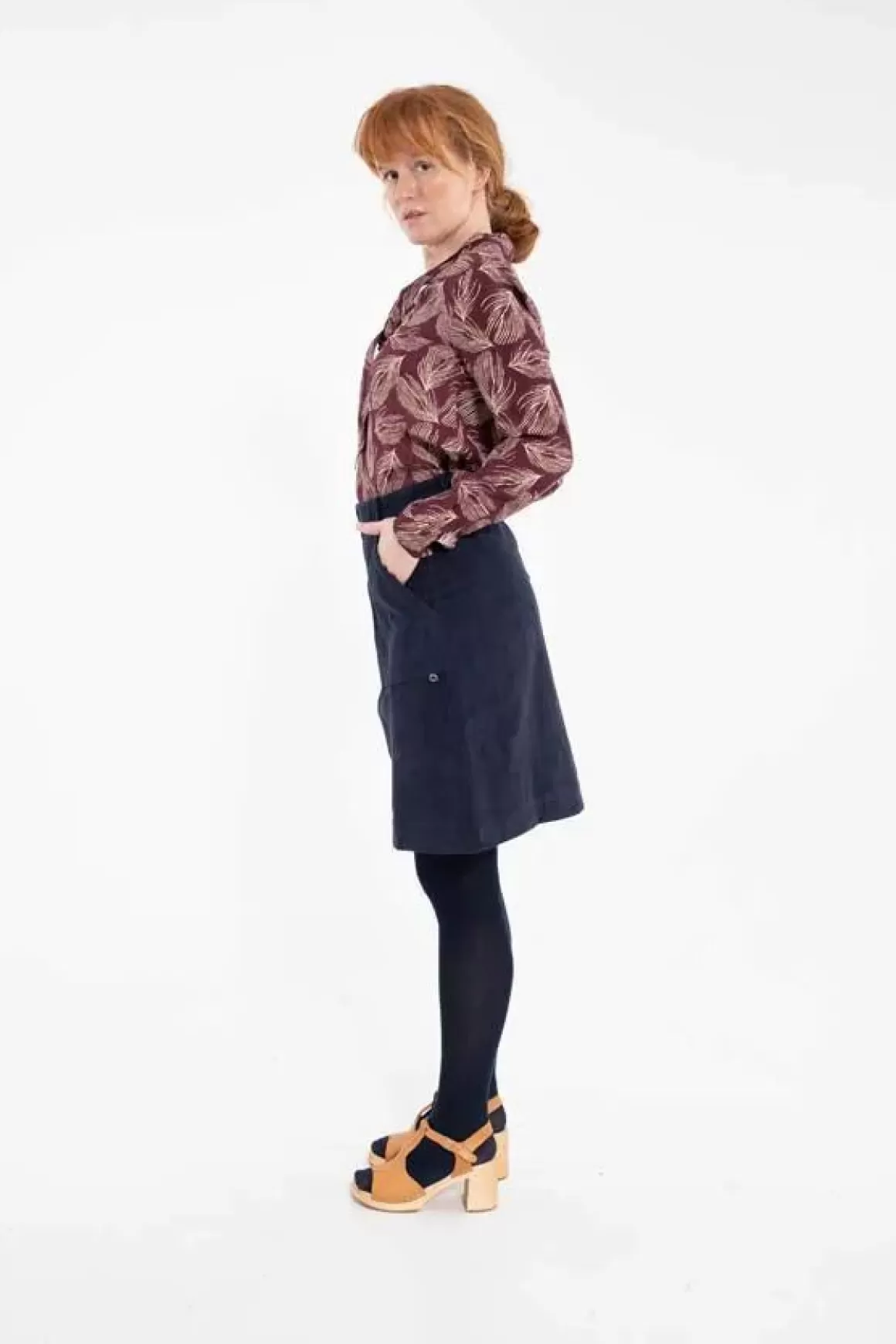 Damen Danefæ Danemadelaine Cord Skirt Dk Navy