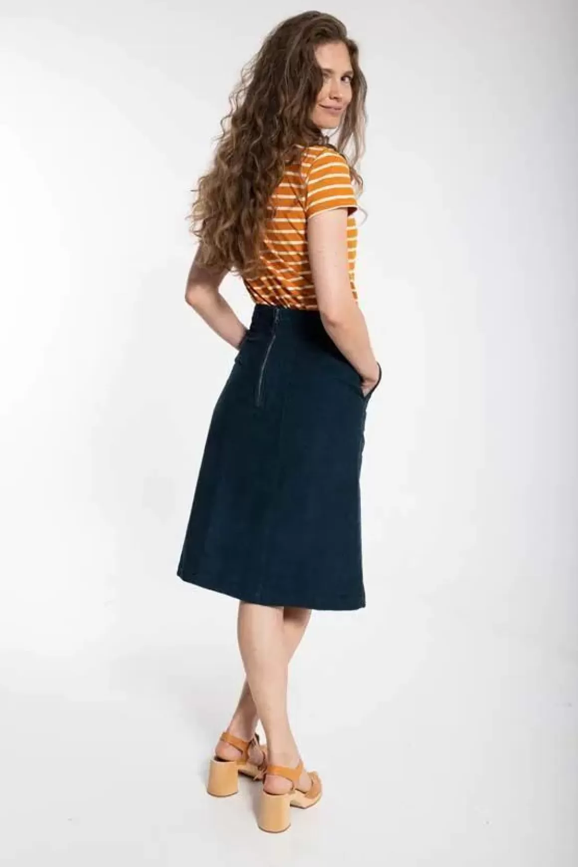 Damen Danefæ Danemaren Cord Skirt Dusty Navy