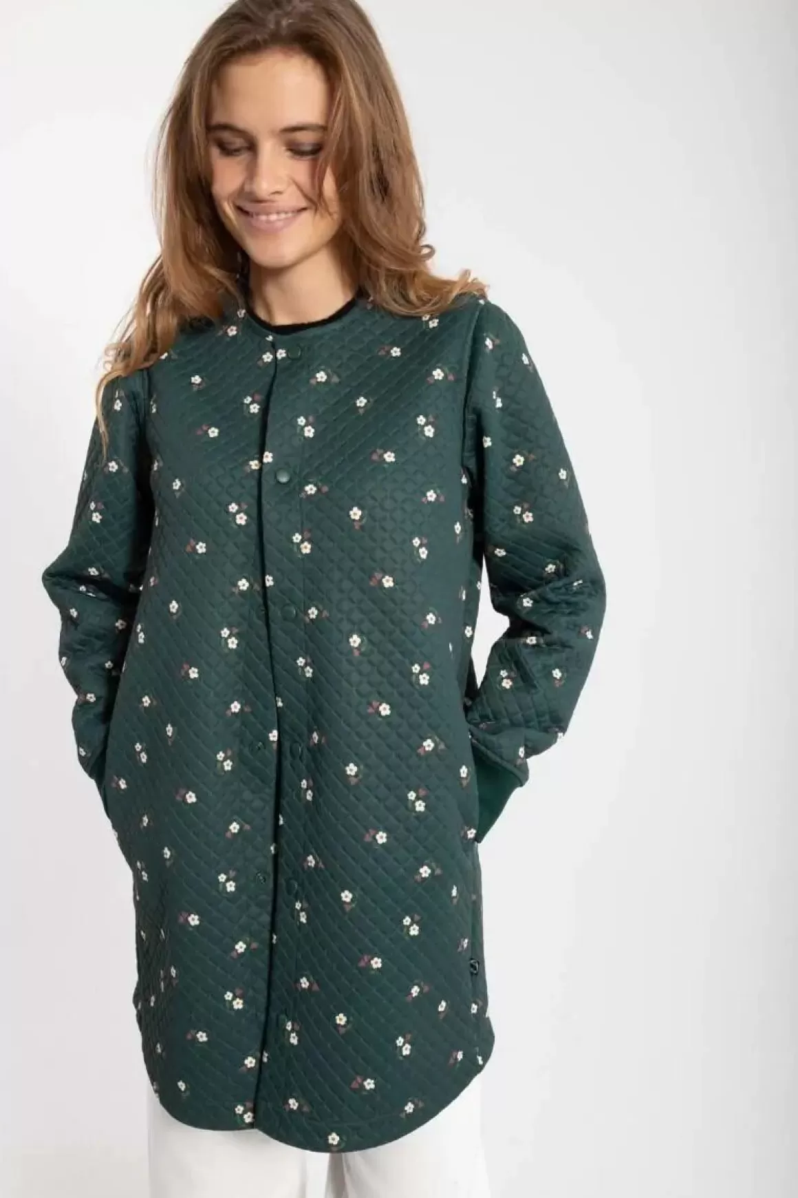 Damen Danefæ Danemaude Thermo Coat Deep Forest Miniflower