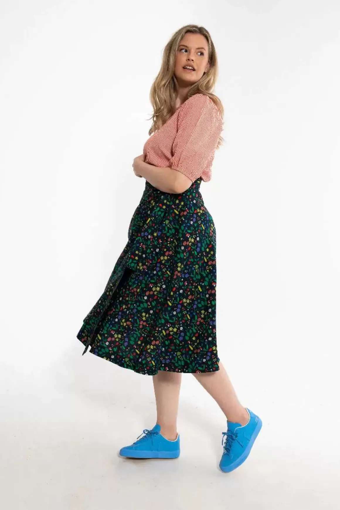 Damen Danefæ Danemikkelsen Poplin Skirt Dk Navy Botanical