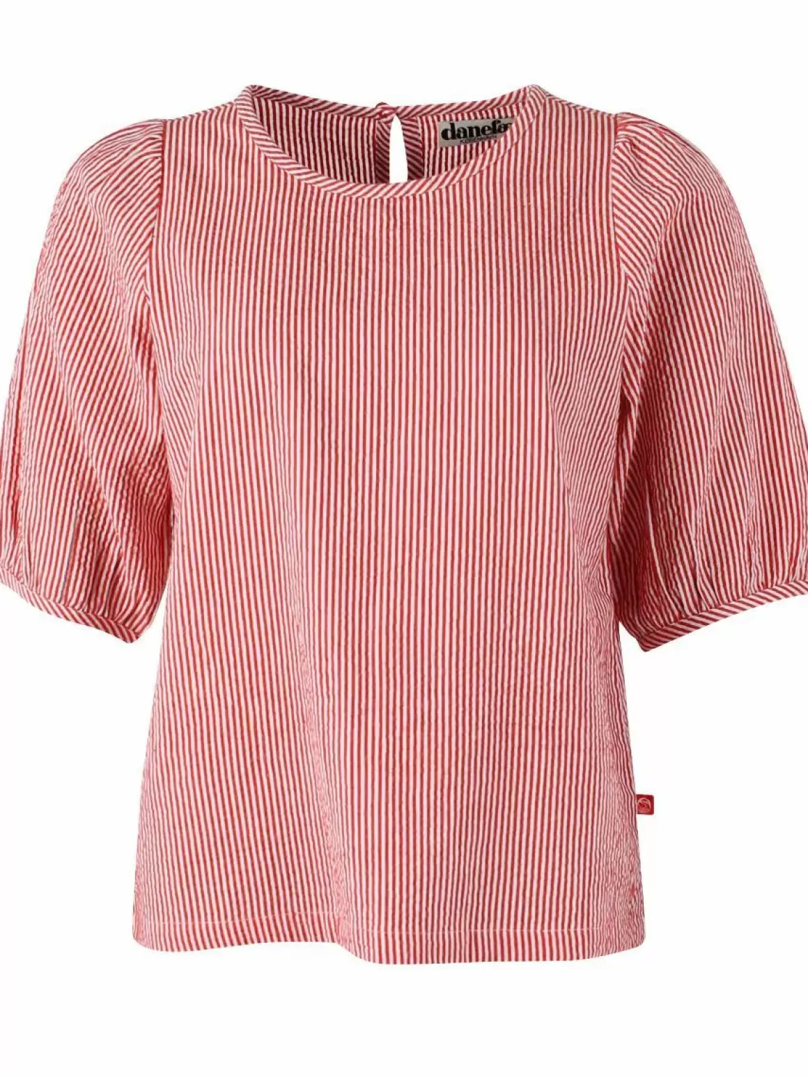 Damen Danefæ Daneprosecco Searsucker Shirt Bright Red/Chalk