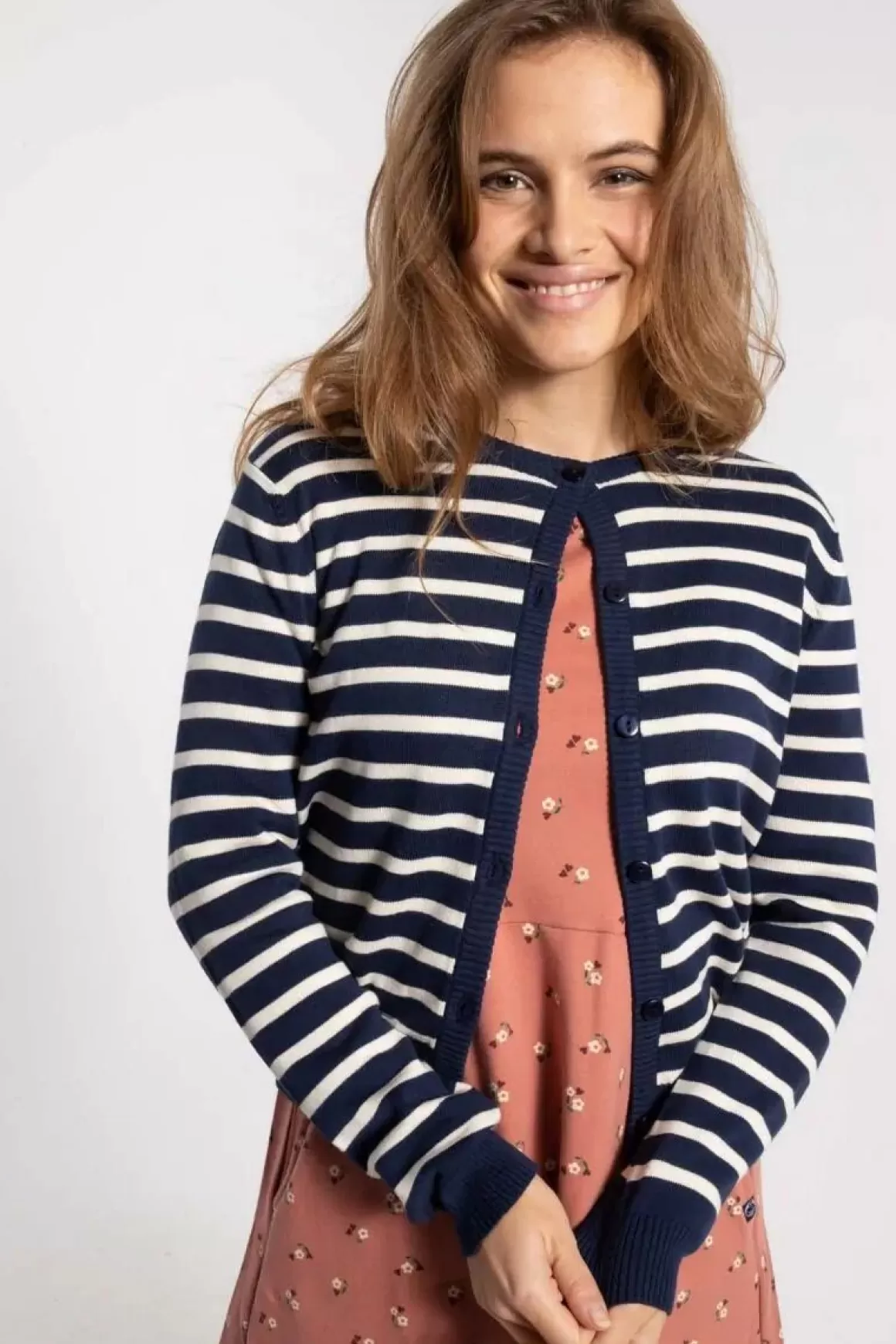 Damen Danefæ Danesaga Cardigan Dk Navy/Chalk