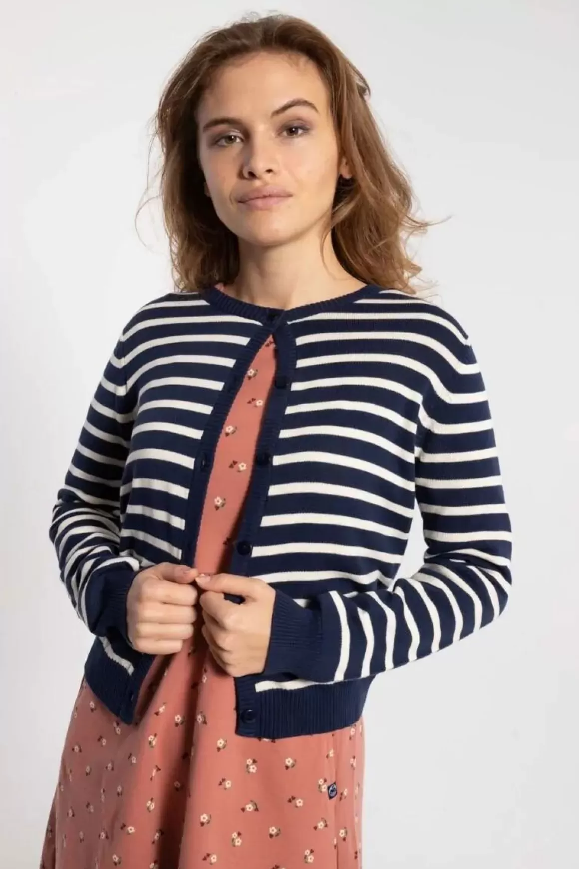 Damen Danefæ Danesaga Cardigan Dk Navy/Chalk