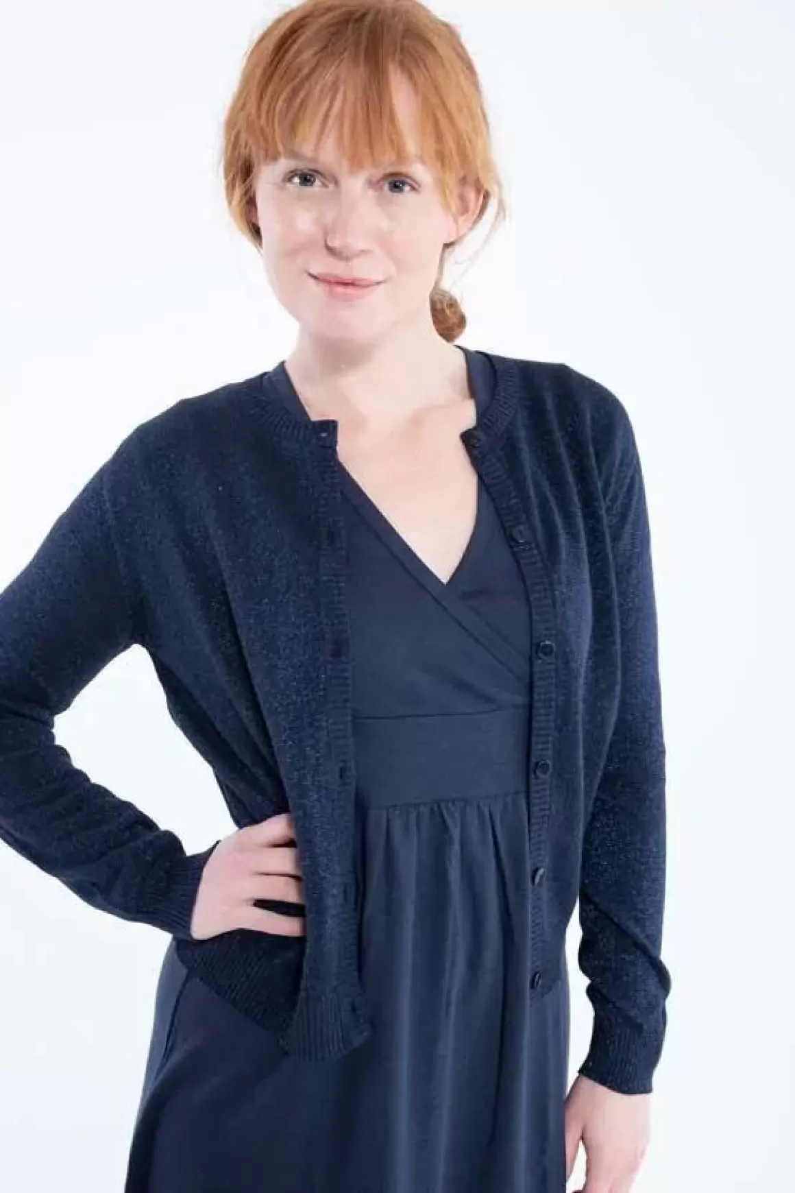 Damen Danefæ Danesaga Glitter Cardigan Dk Navy Glitter