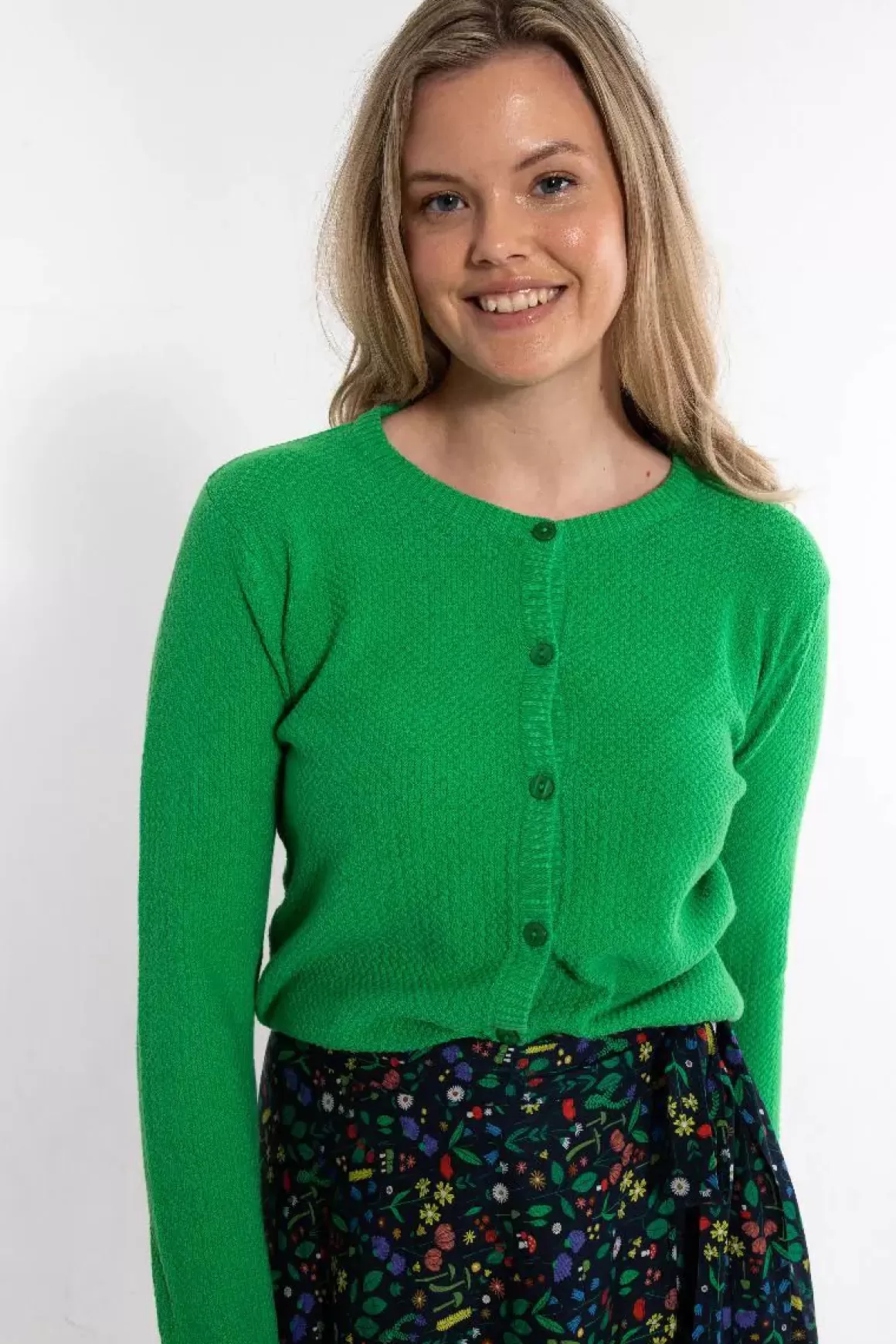 Damen Danefæ Danesaga Pearl Knit Cardigan Green