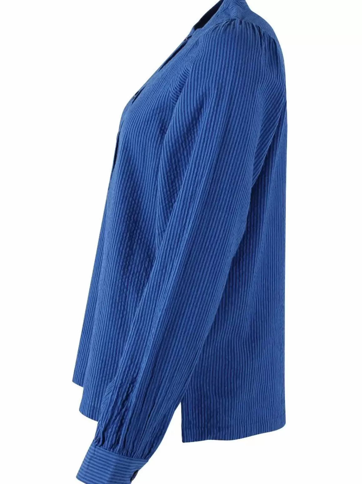 Damen Danefæ Danesanna Searsucker Shirt Deep Marine/Klein Blue