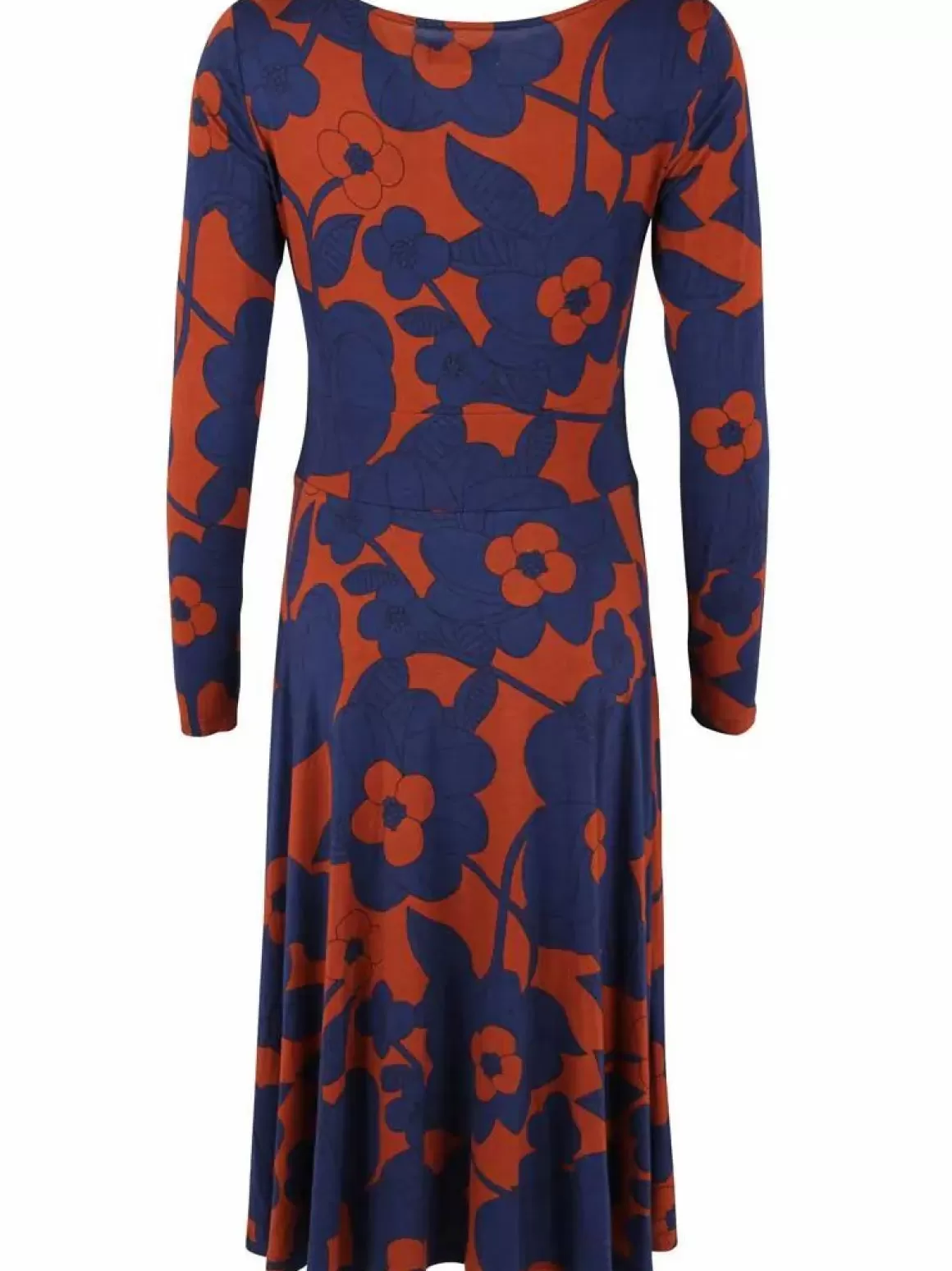 Damen Danefæ Danesigrid Viscose Dress Deep Marine/Rust Bloom Boom