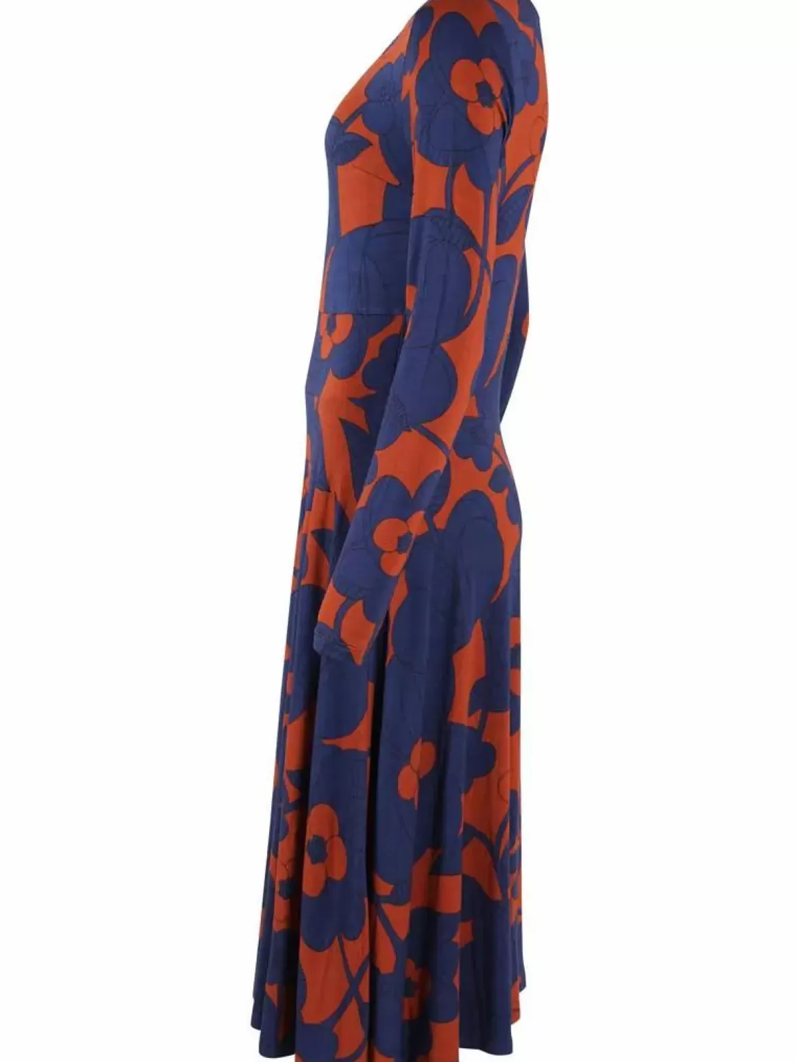 Damen Danefæ Danesigrid Viscose Dress Deep Marine/Rust Bloom Boom