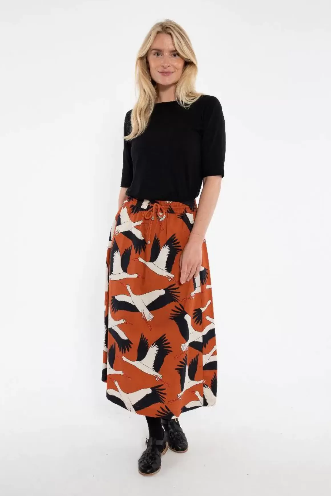 Damen Danefæ Danespresso Poplin Skirt Rust Big Stork