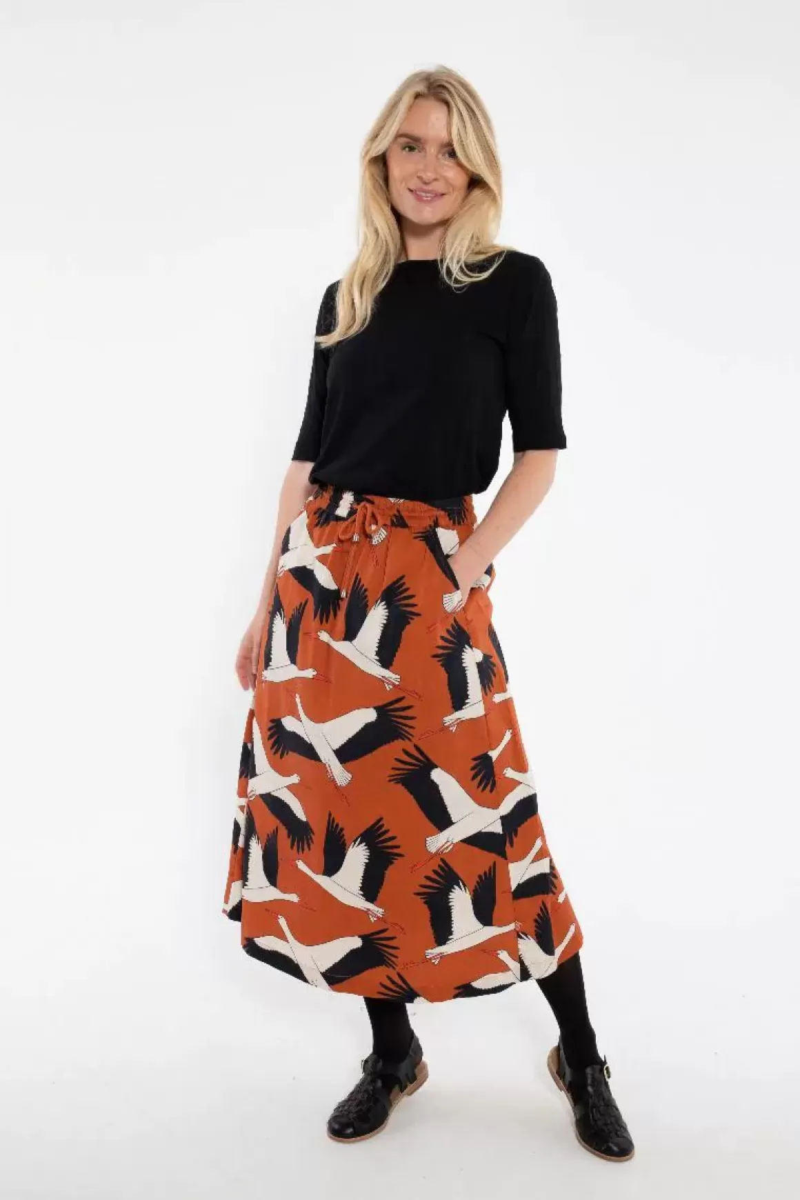 Damen Danefæ Danespresso Poplin Skirt Rust Big Stork