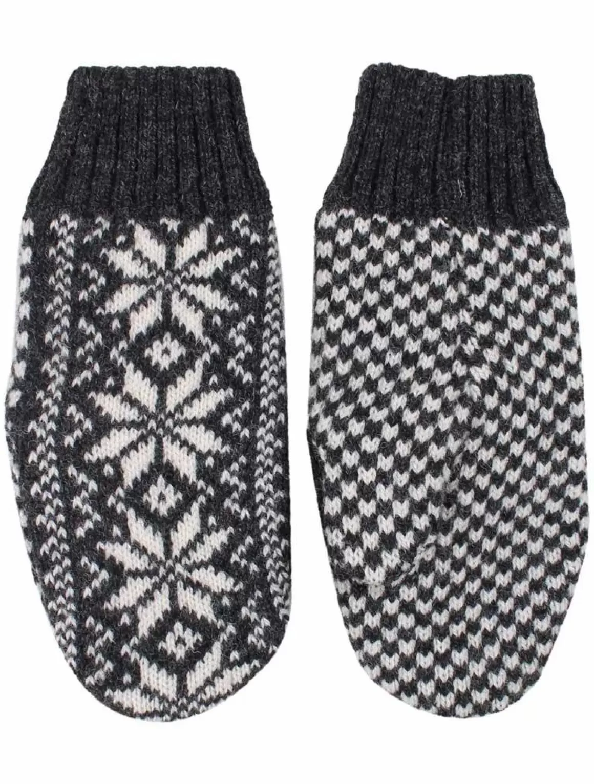 Damen Danefæ Danestay Warm Wool Mittens Dk Grey/White