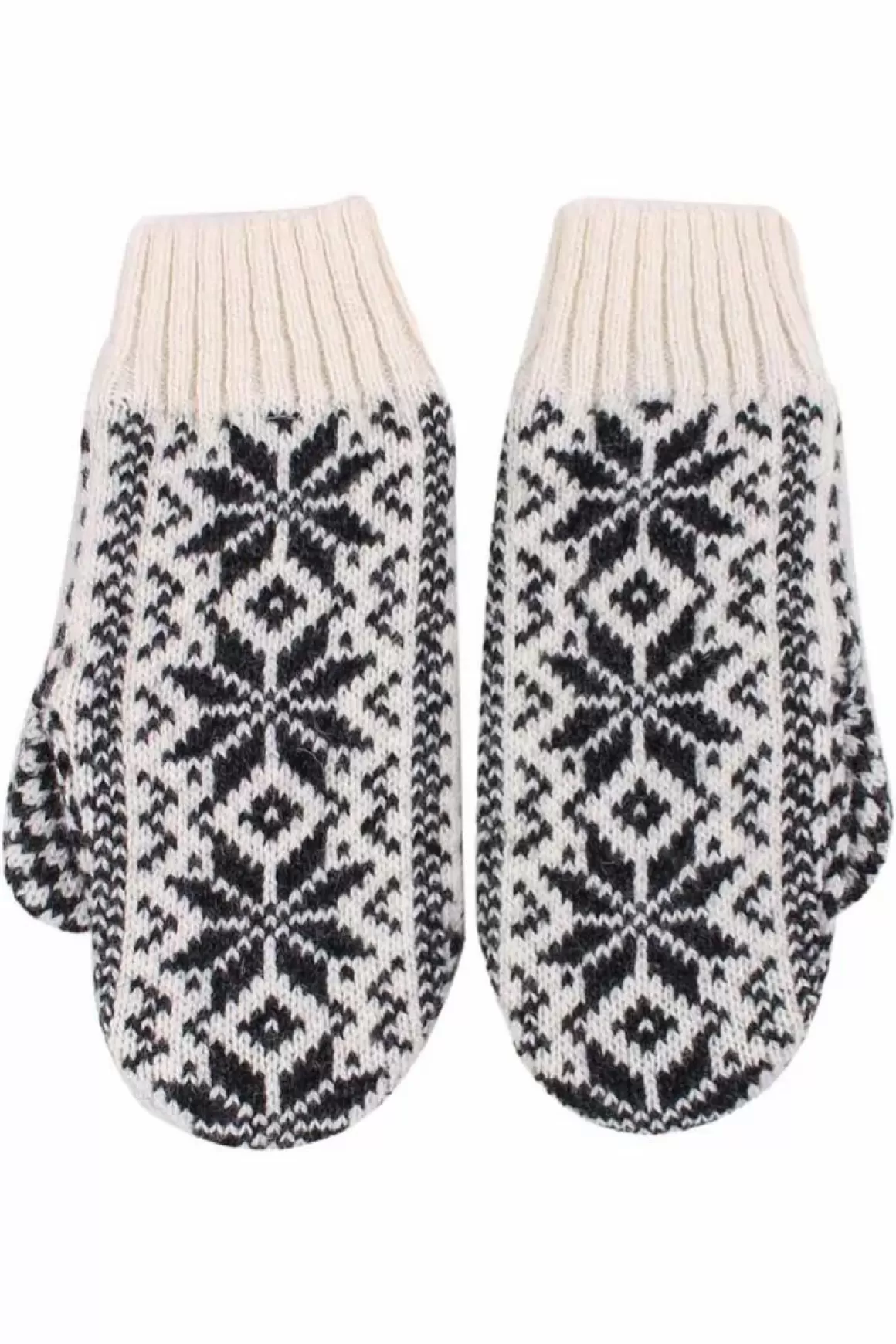 Damen Danefæ Danestay Warm Wool Mittens White/Dk Grey