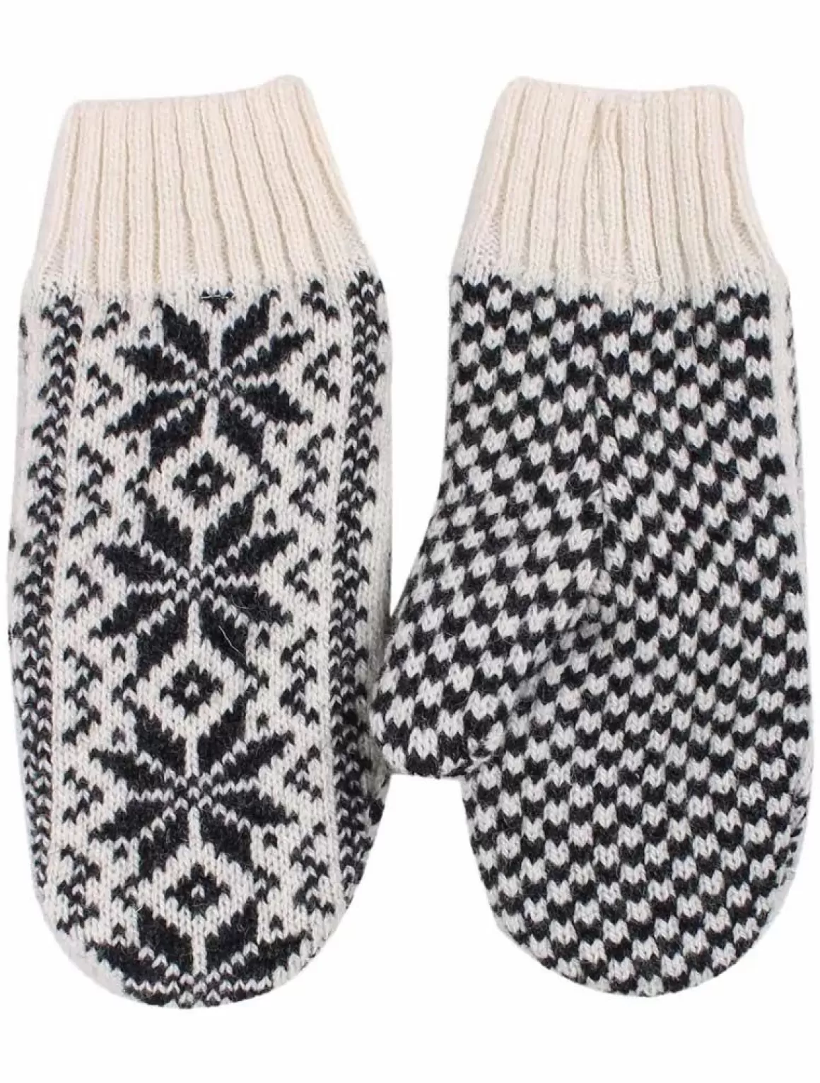 Damen Danefæ Danestay Warm Wool Mittens White/Dk Grey