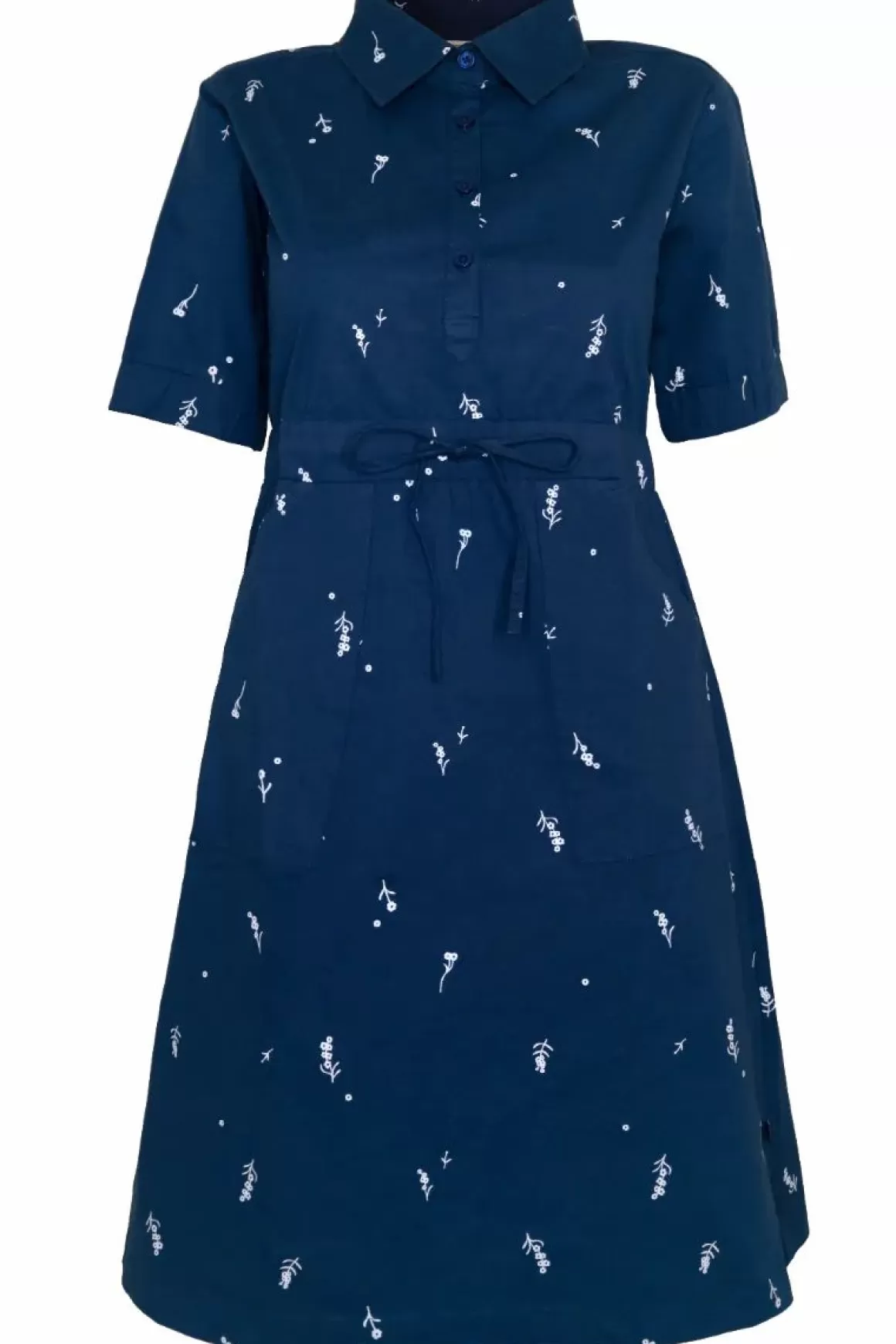 Damen Danefæ Danesusanne Poplin Dress Dusty Navy Markblomst