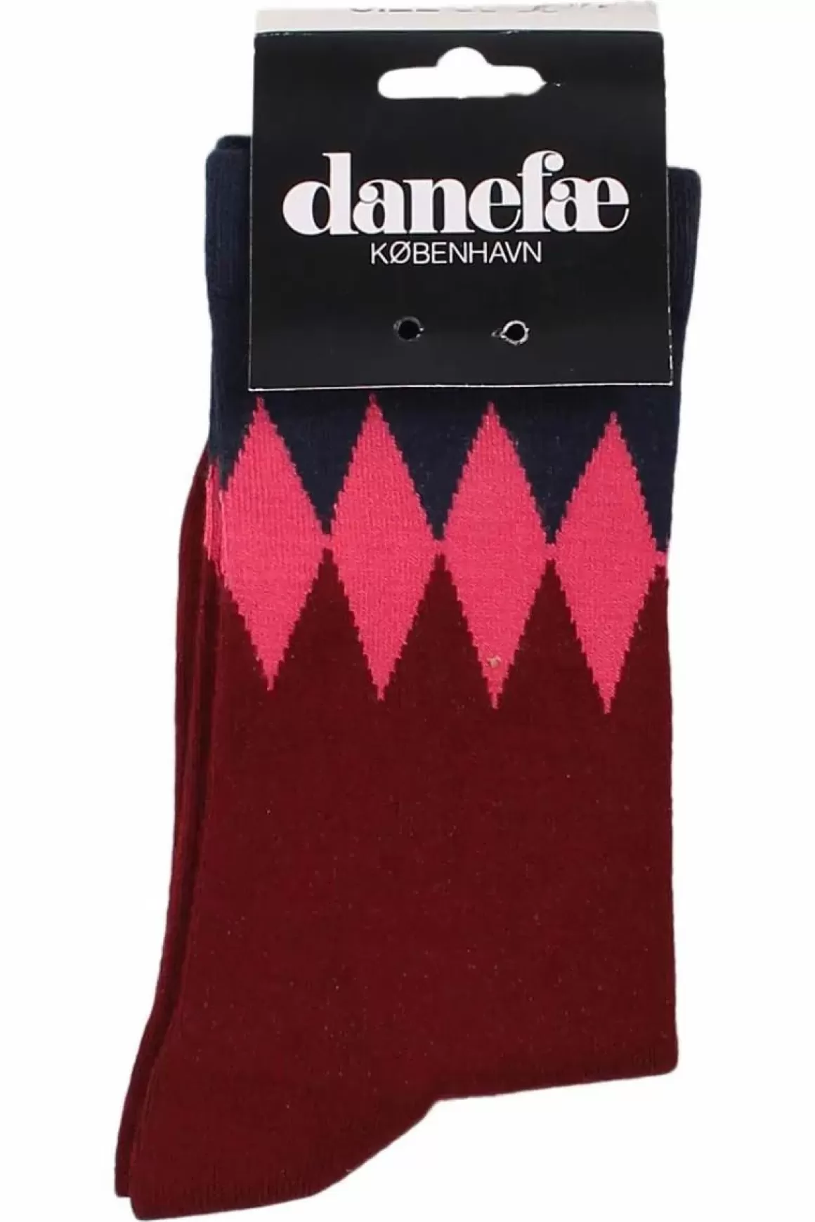 Damen Danefæ Danewalk With Me Socks Redwine/Dk Navy Diamonds