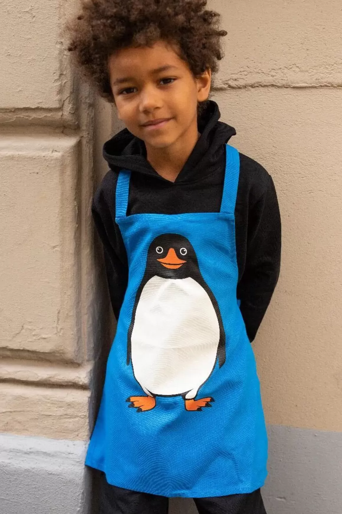 Kinder Danefæ Dyr Apron - Kids Blue Pingvin